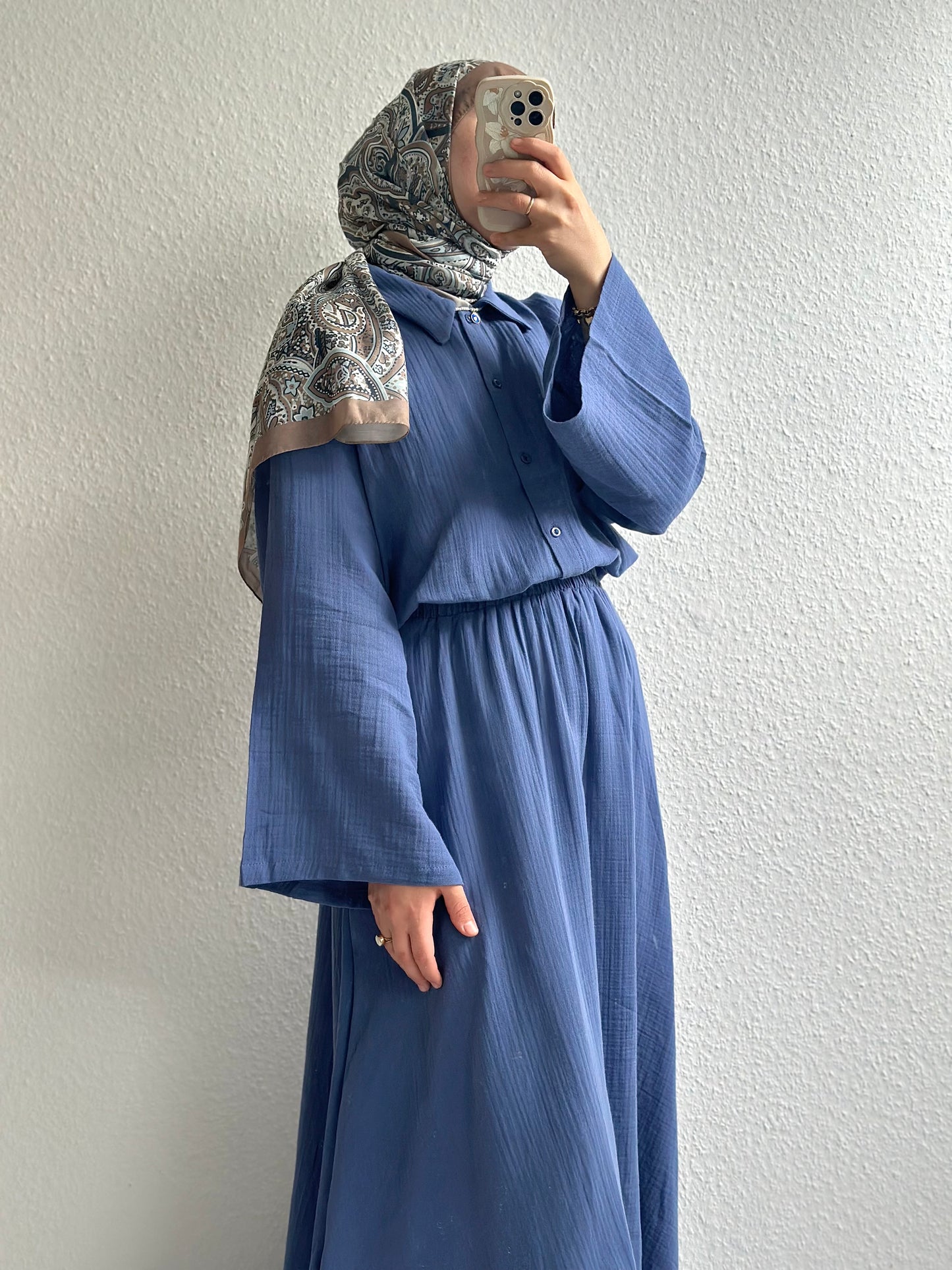 Soft Musselin Zweiteiler - Blau