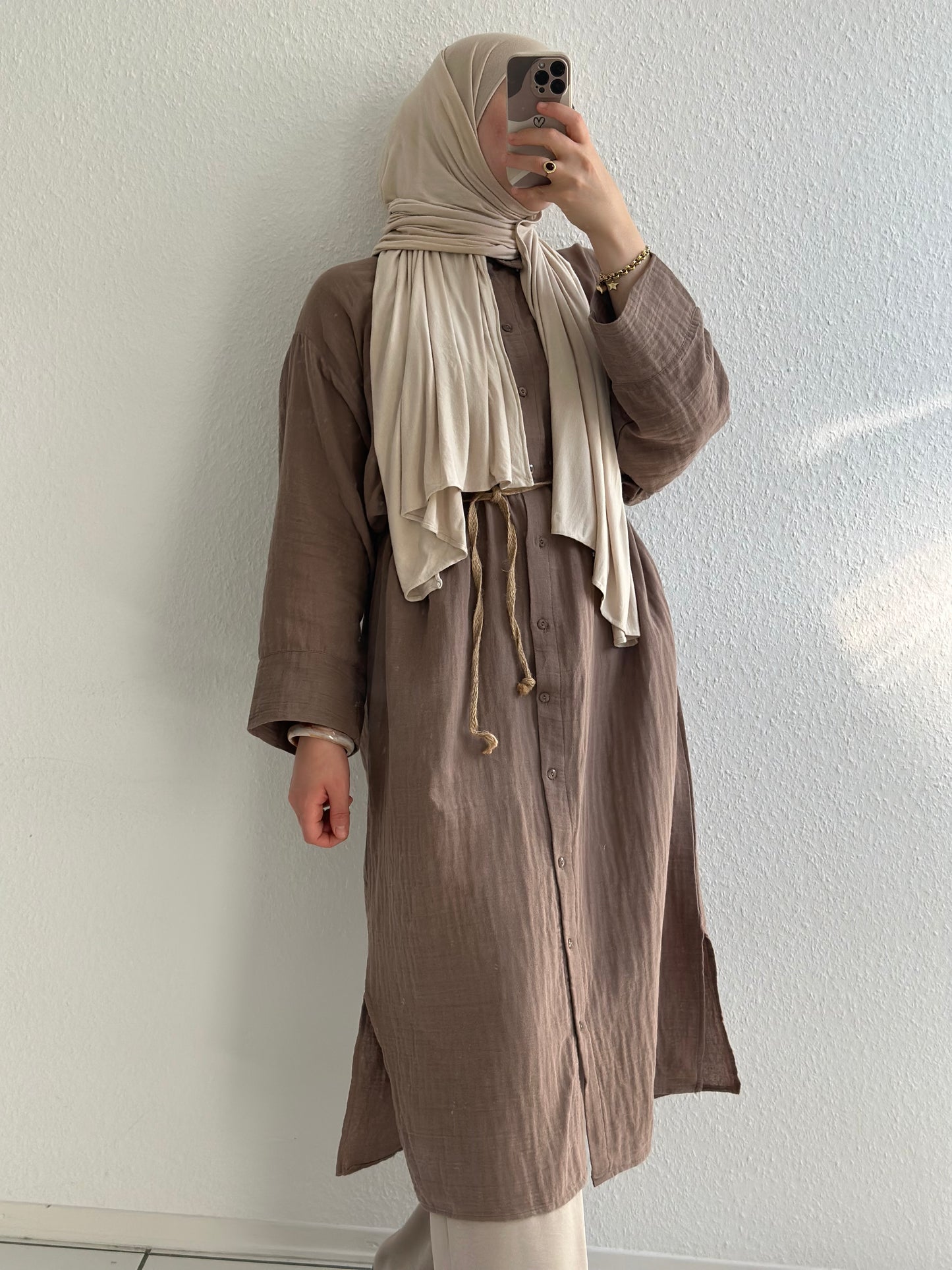 Soft Langes Hemd - Taupe