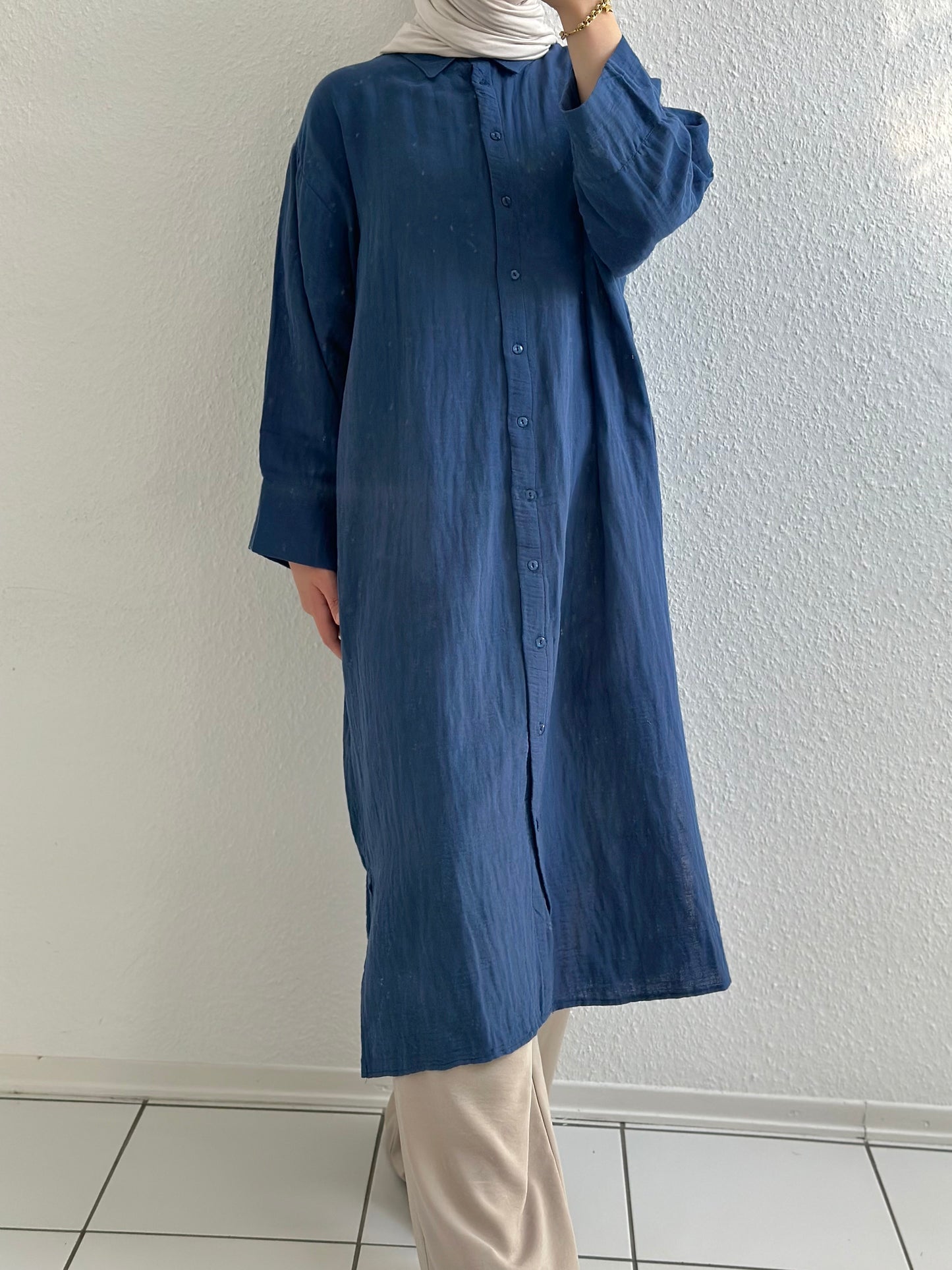 Soft Langes Hemd - Dunkelblau