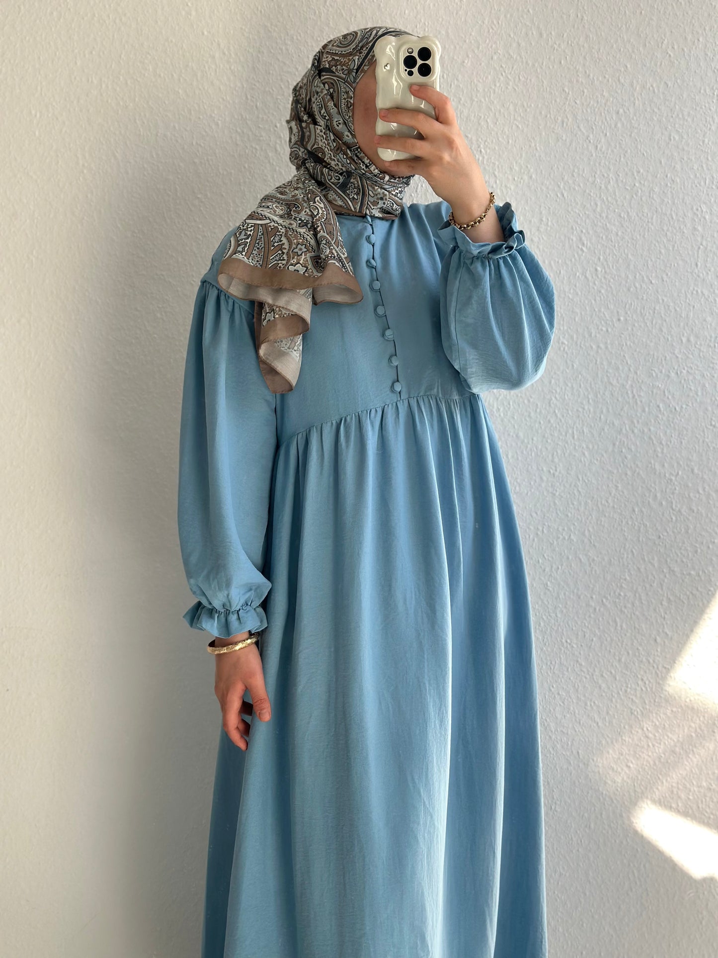 Lovely Pamuklu Elbise-Mavi(Lovely Pamuklu Kleid-Blau)