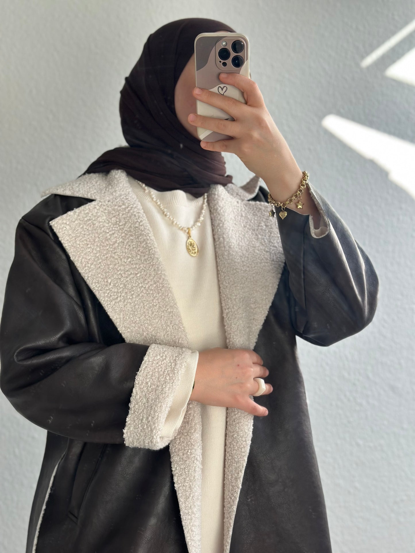 Armor Premium Leder&Teddy Mantel