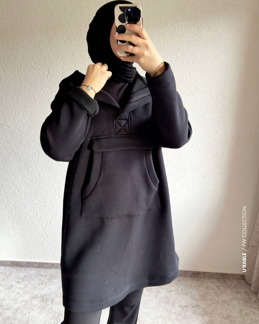 Kapüşonlu Sweatshirt-Siyah(Hoodie Sweatshirt-Schwarz )