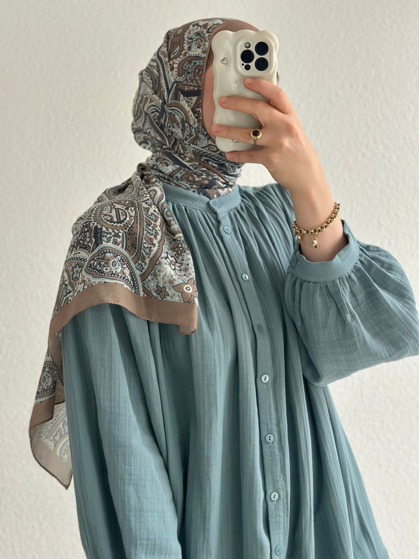 Blau Musselin Kleid