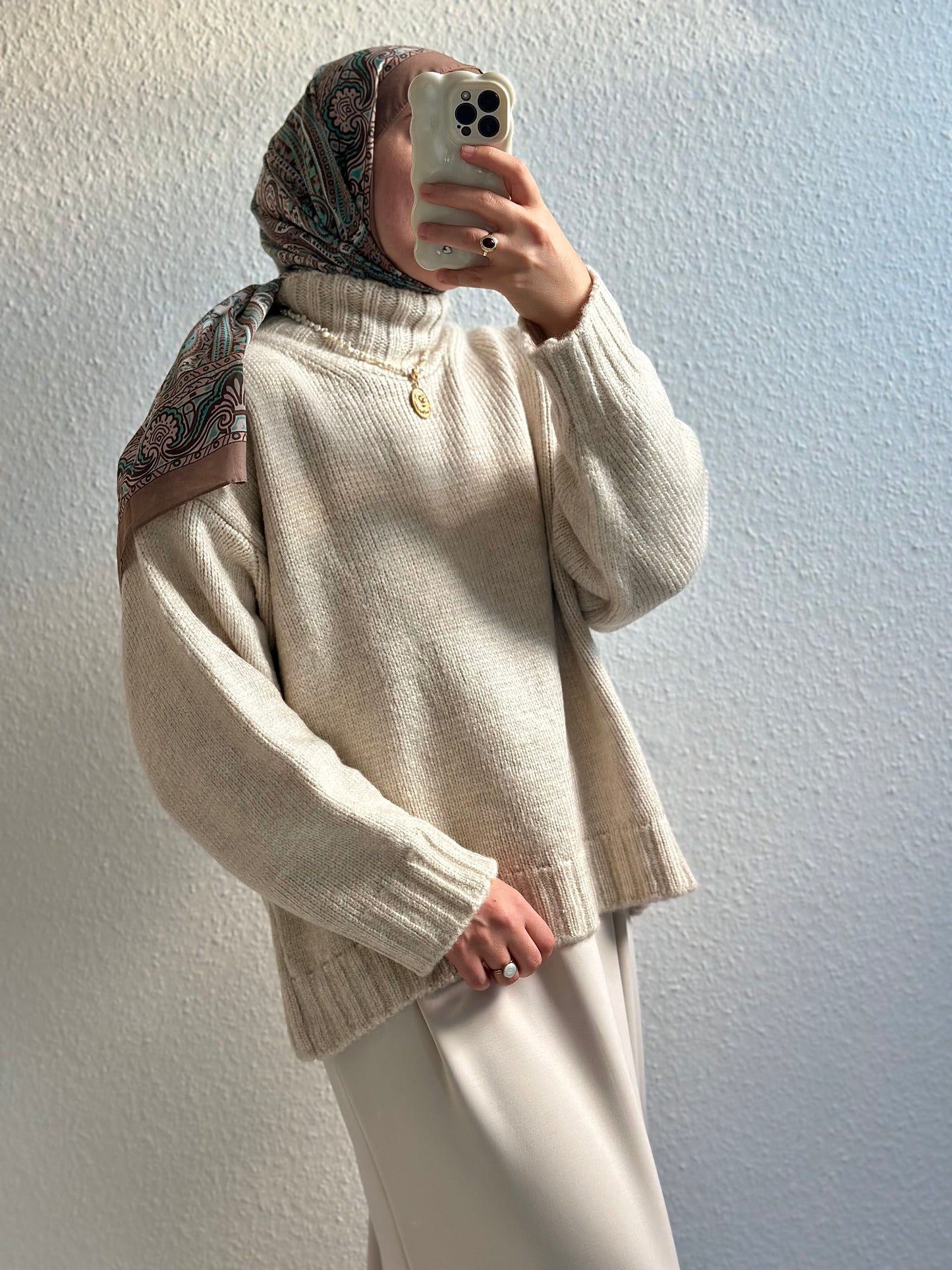 Cozy dicker Strickpullover - Beige