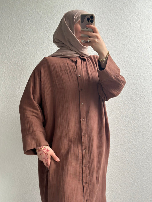 Soft Langes Hemd - Braun