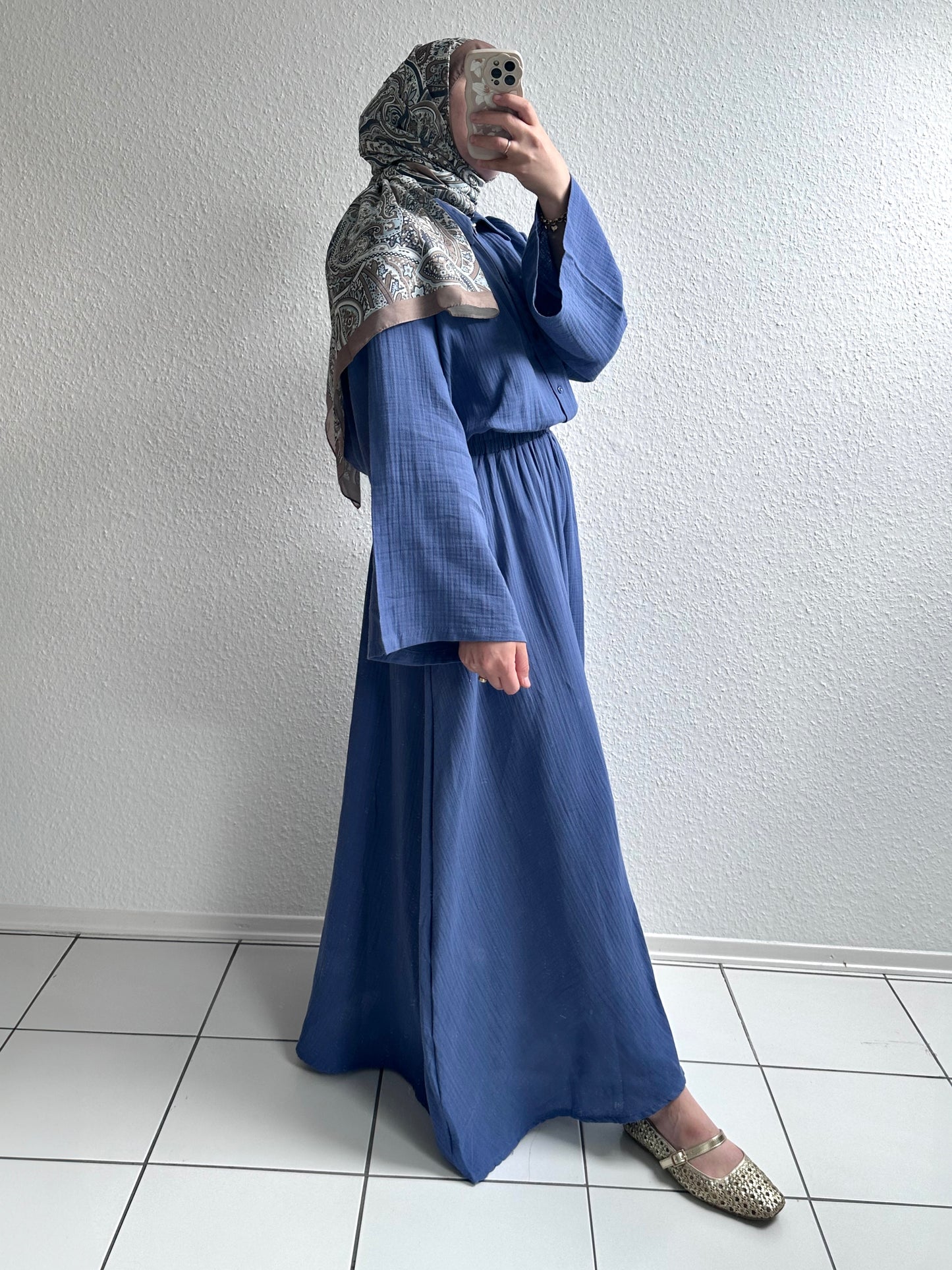 Soft Musselin Zweiteiler - Blau