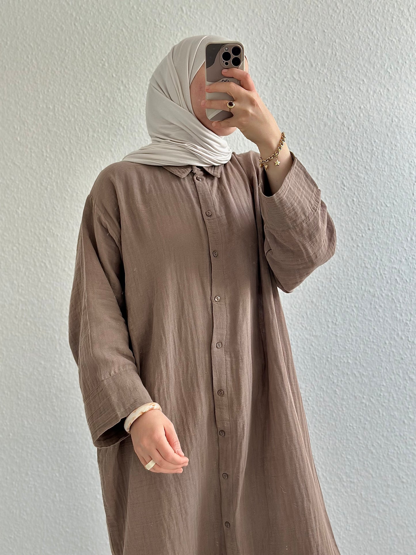 Soft Langes Hemd - Taupe