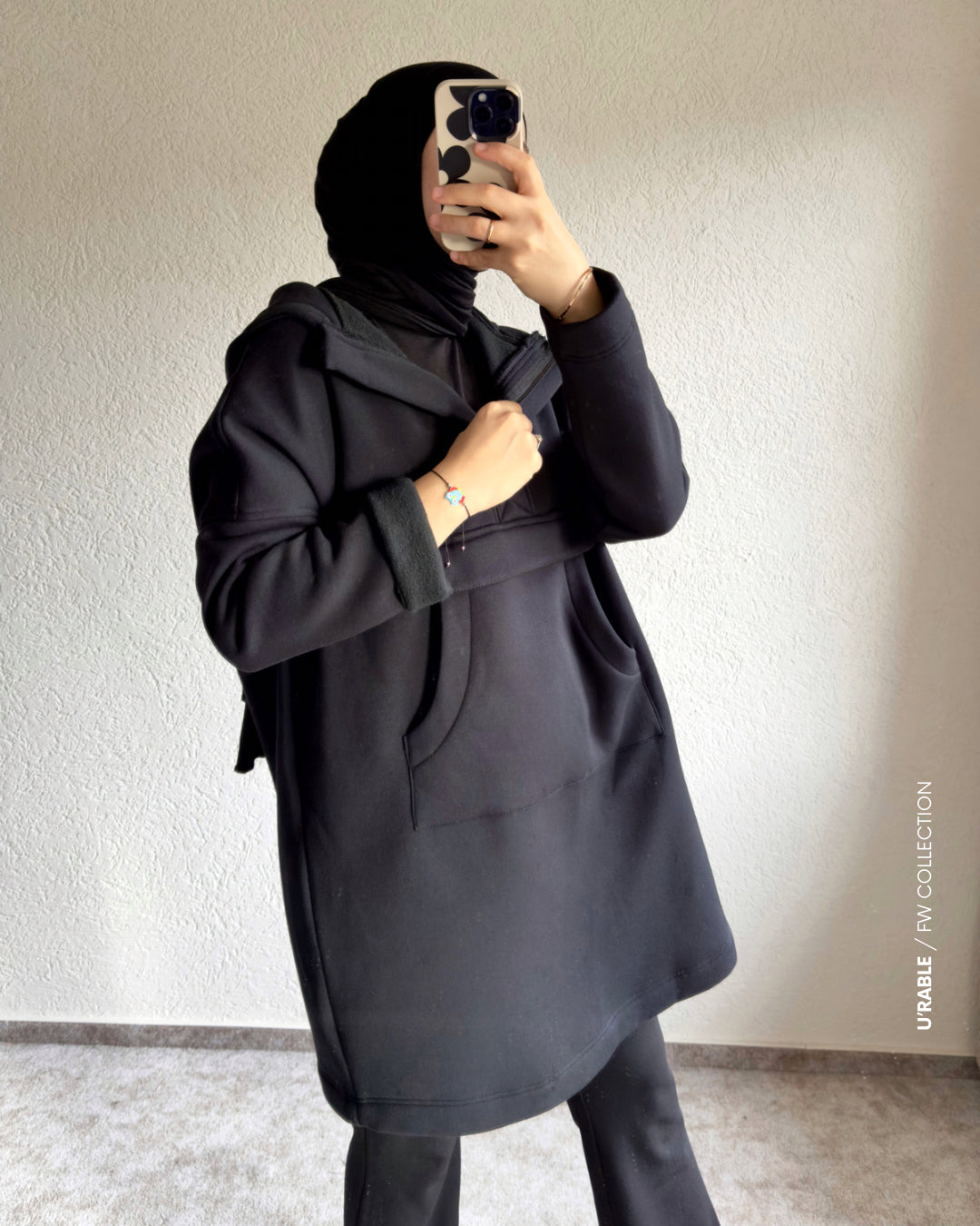 Kapüşonlu Sweatshirt-Siyah(Hoodie Sweatshirt-Schwarz )