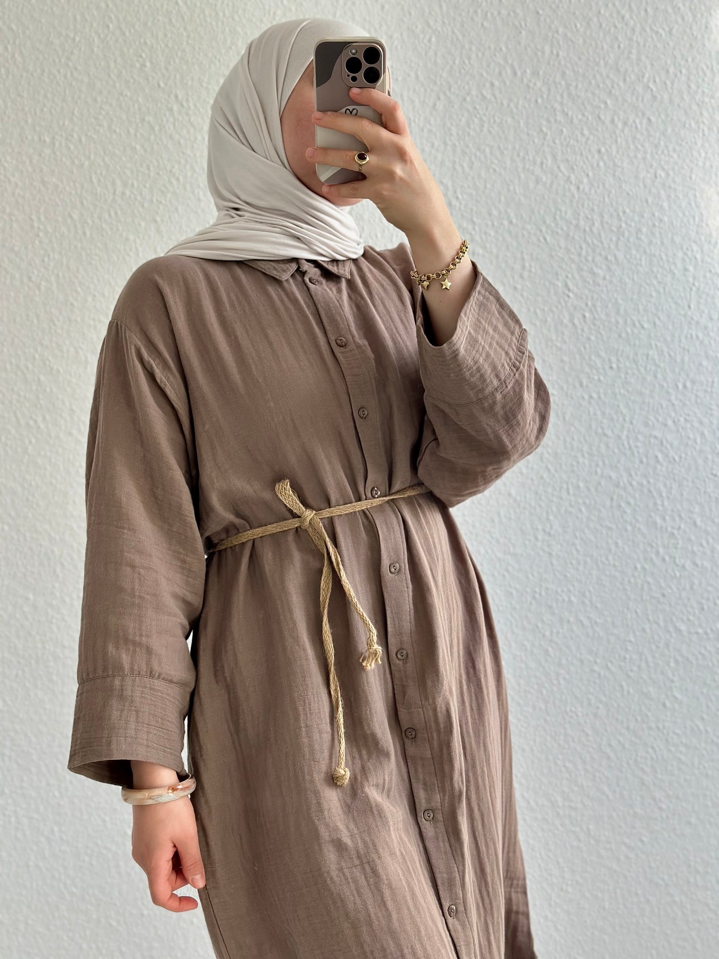 Soft Langes Hemd - Taupe