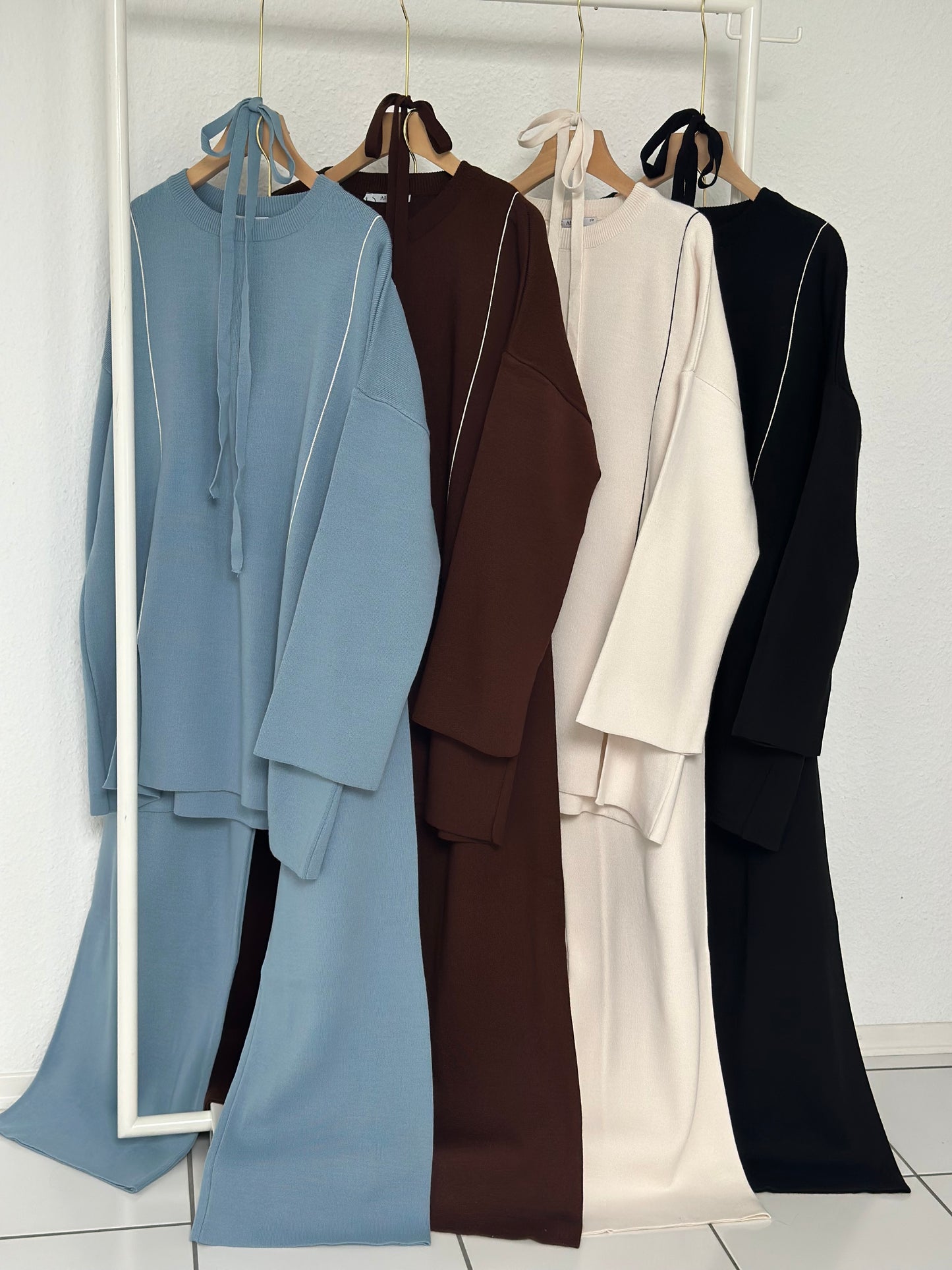 Soft Lines Strick Zweiteiler - Schwarz