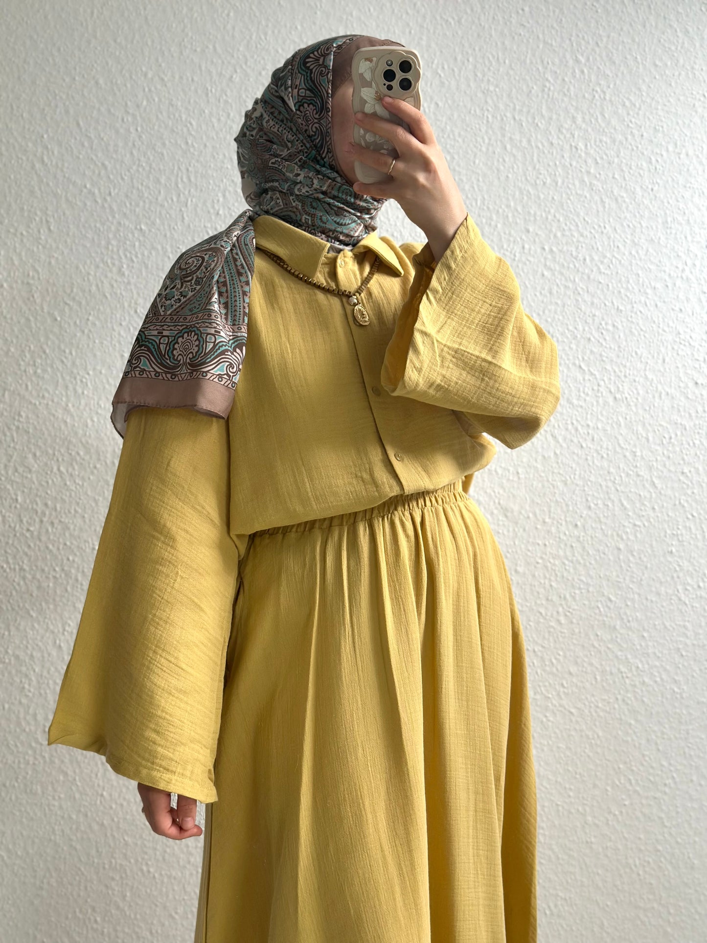 Soft Musselin Zweiteiler - Senf