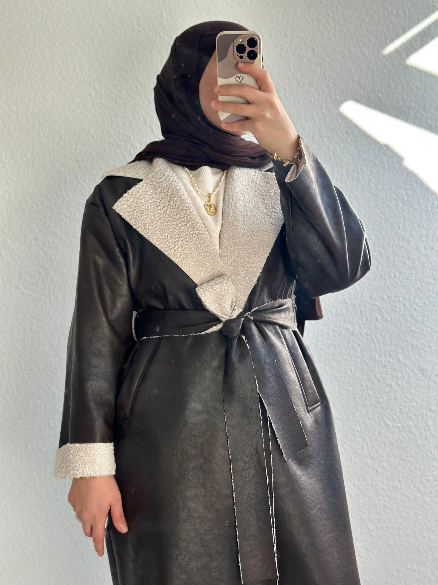 Armor Premium Leder&Teddy Mantel