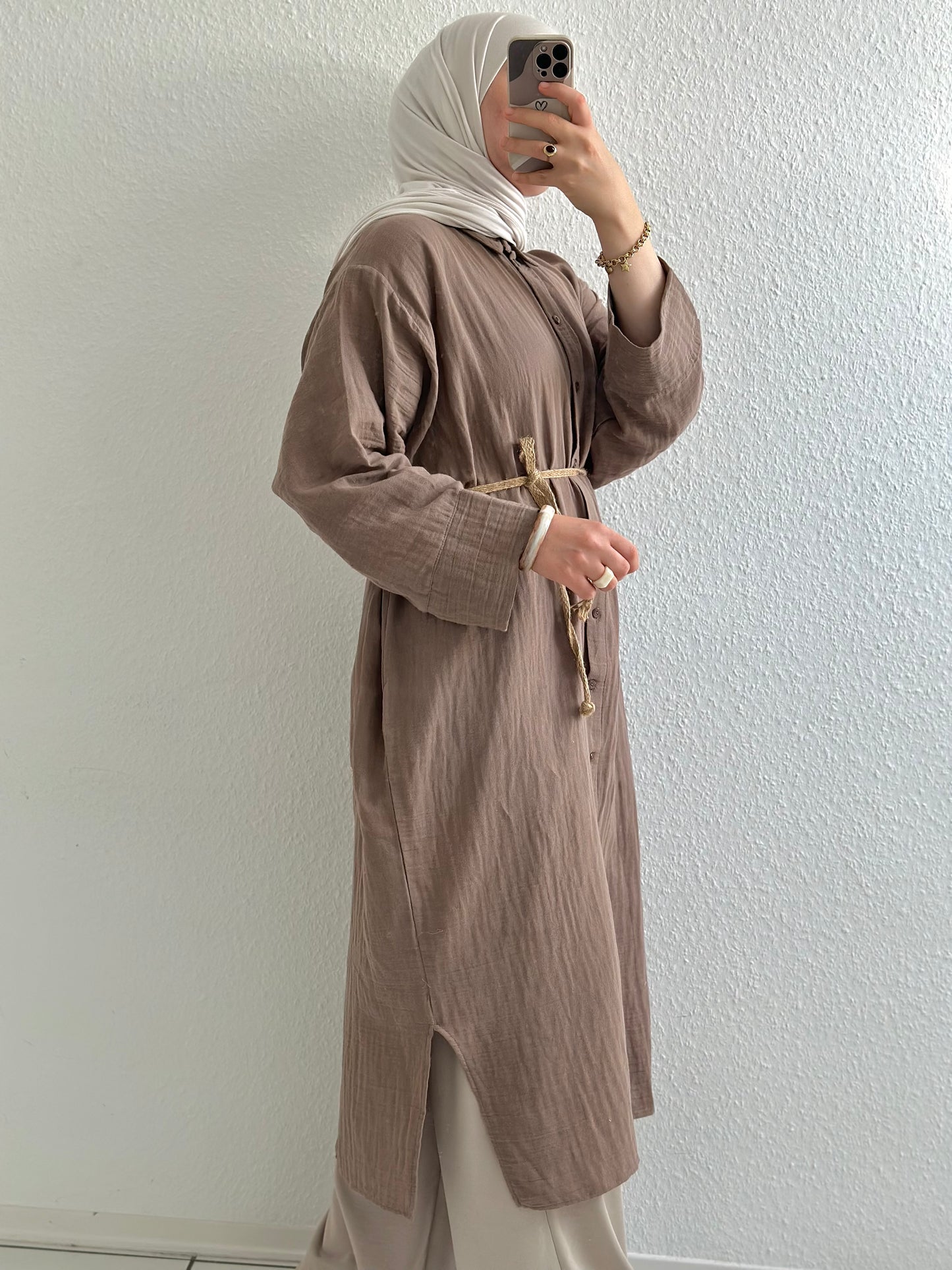 Soft Langes Hemd - Taupe