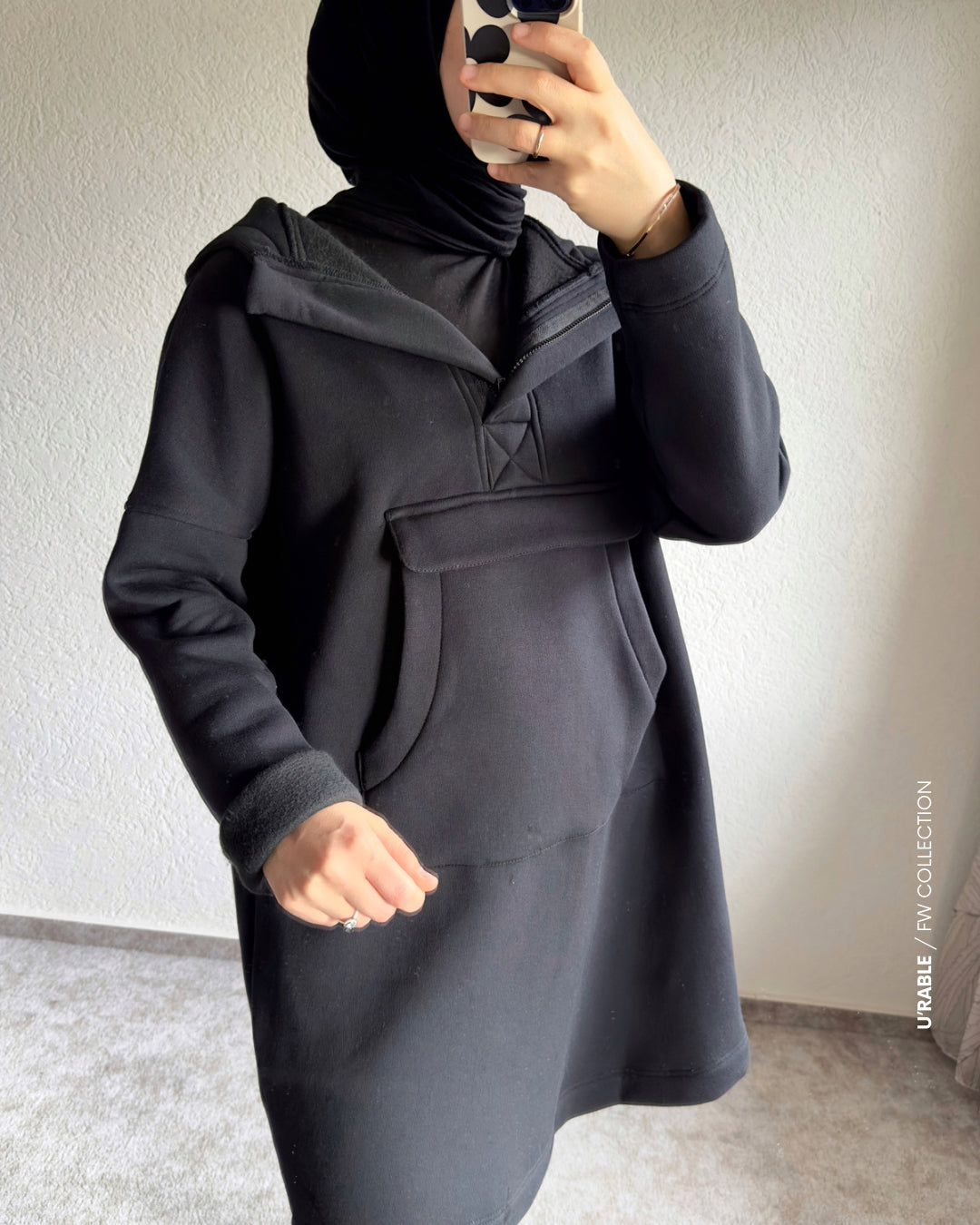 Kapüşonlu Sweatshirt-Siyah(Hoodie Sweatshirt-Schwarz )