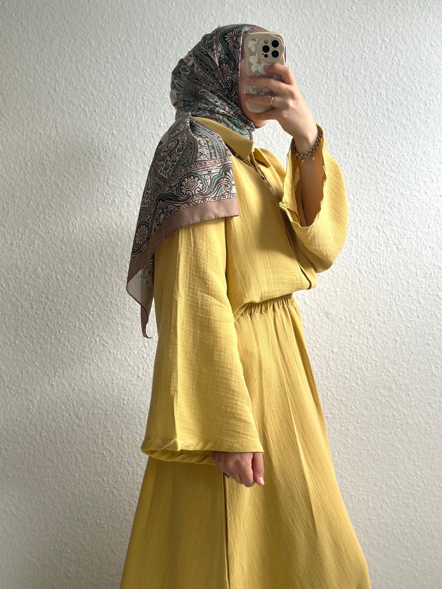 Soft Musselin Zweiteiler - Senf