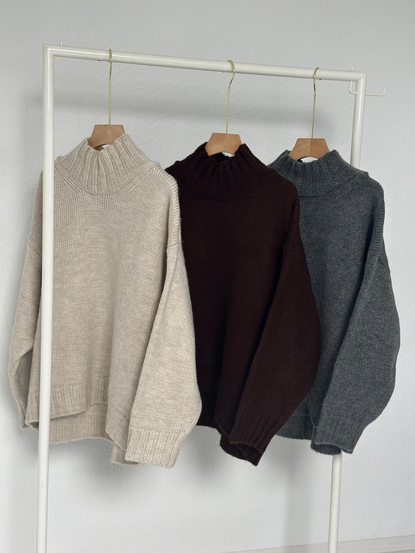 Cozy dicker Strickpullover - Braun