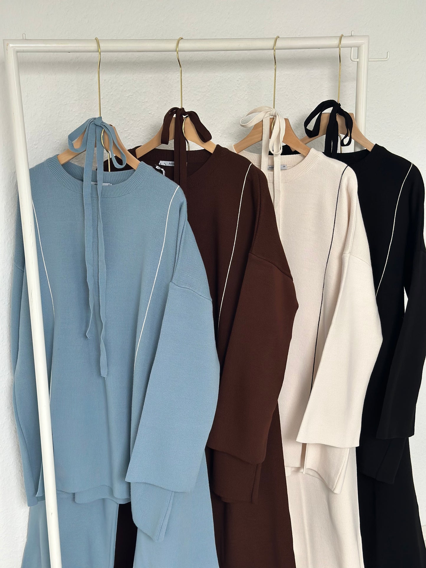 Soft Lines Strick Zweiteiler - Schwarz