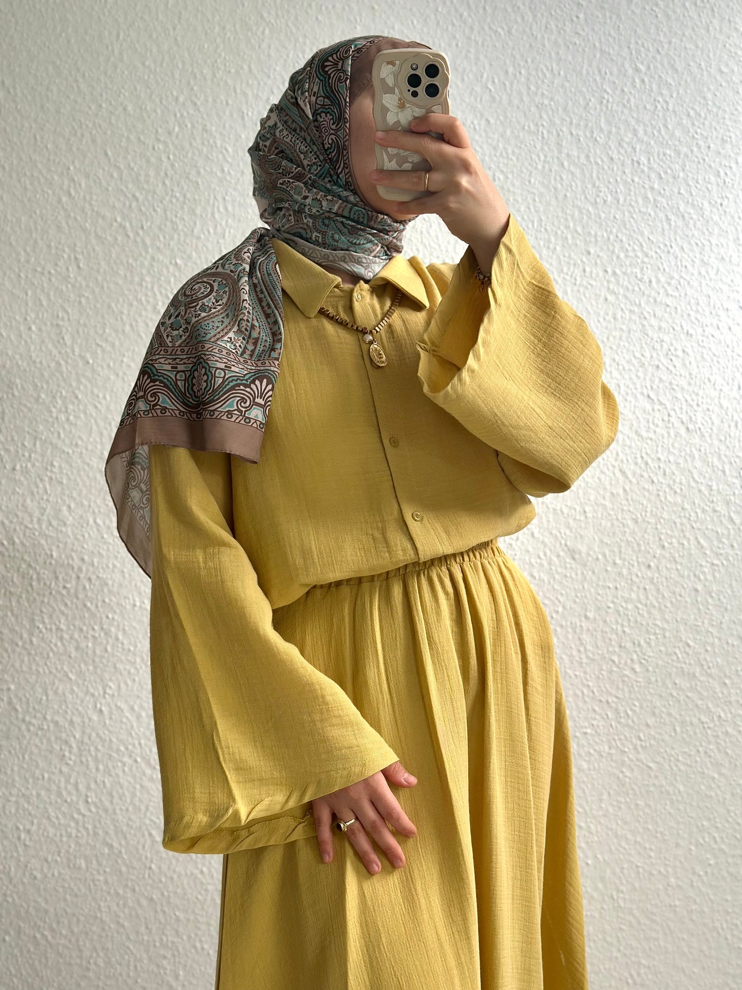 Soft Musselin Zweiteiler - Senf