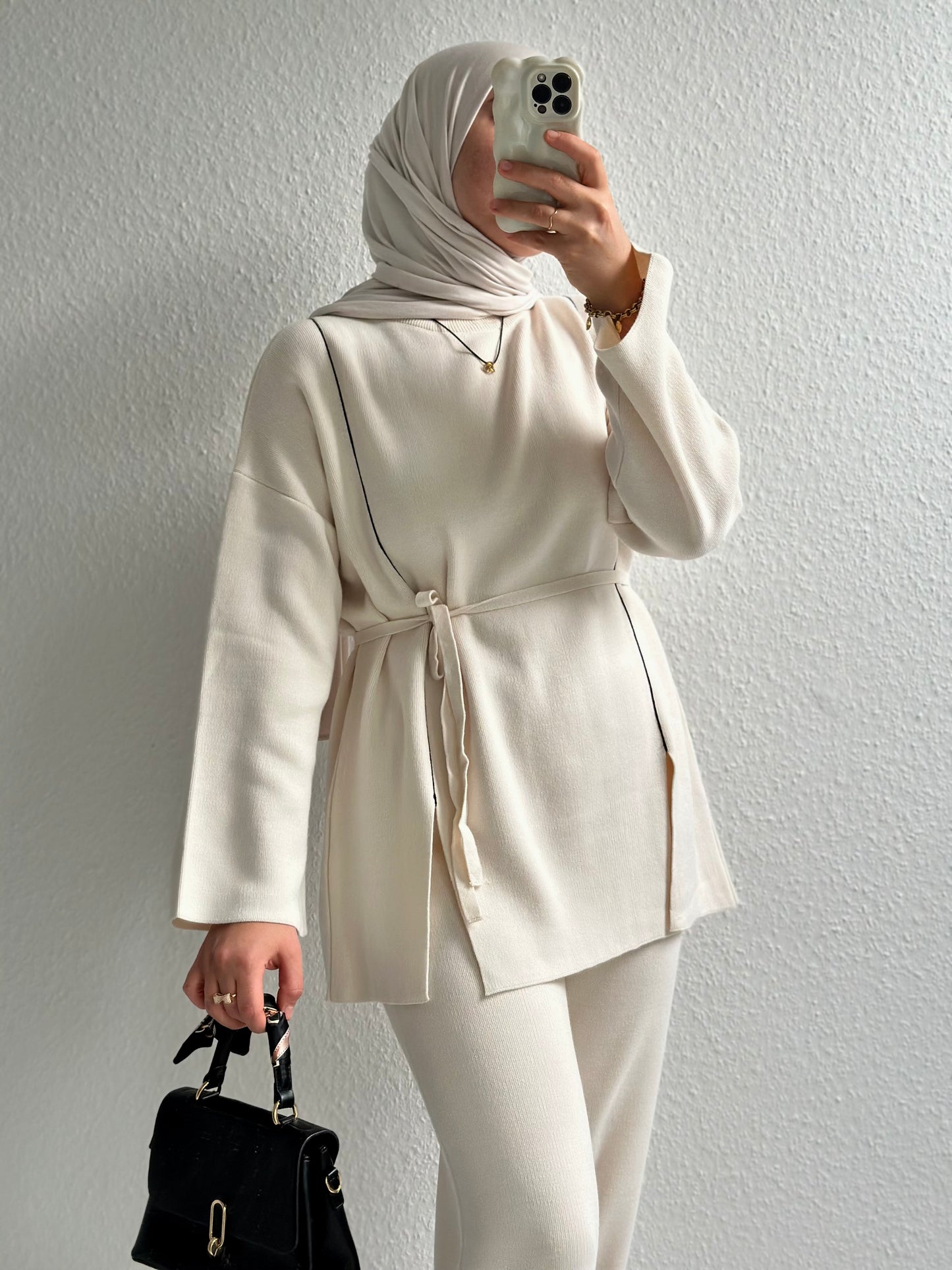 Soft Lines Strick Zweiteiler -Beige