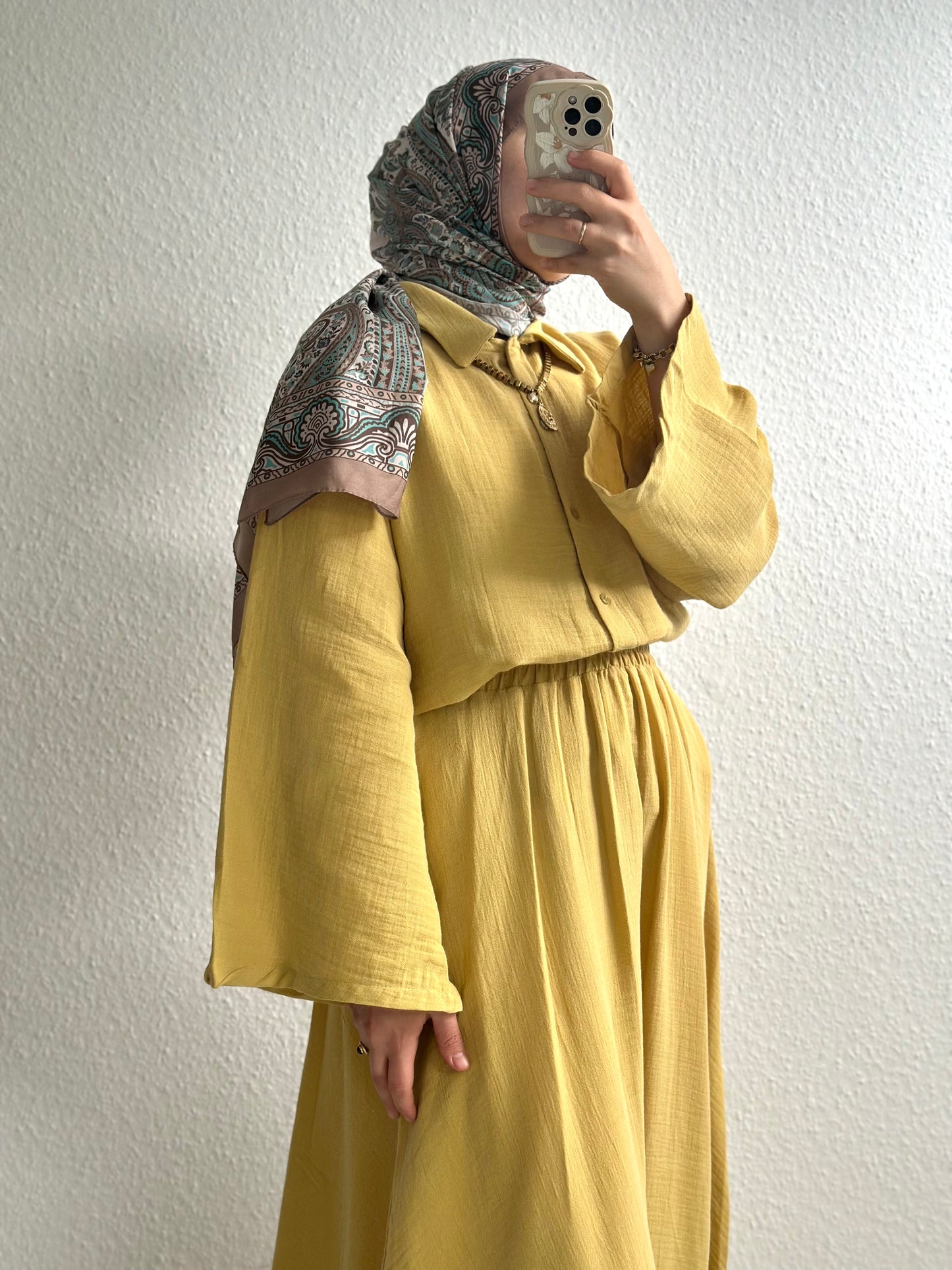 Soft Musselin Zweiteiler - Senf