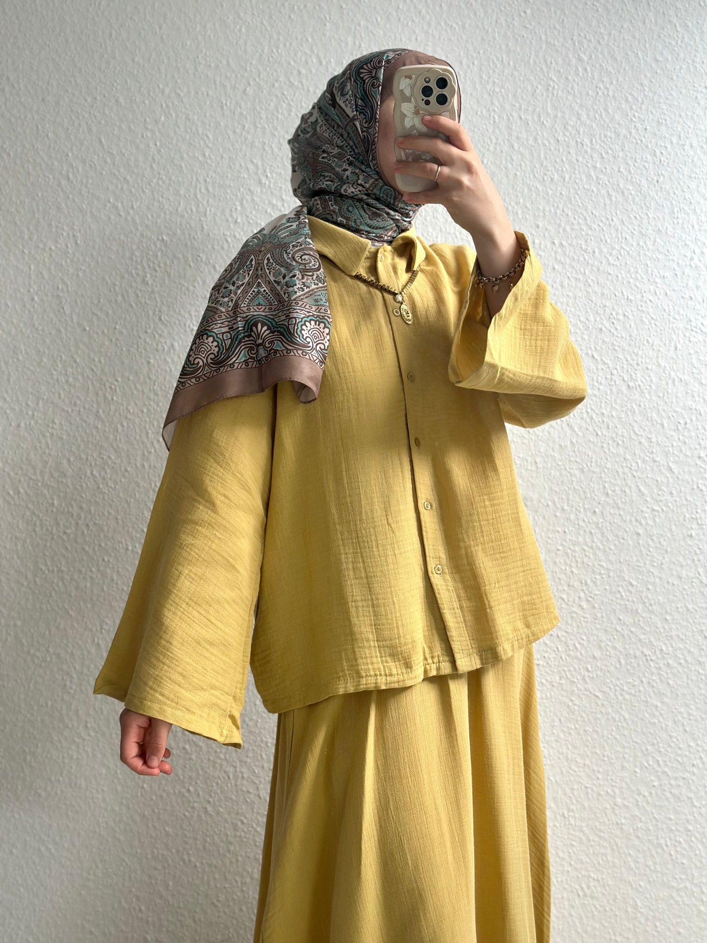 Soft Musselin Zweiteiler - Senf