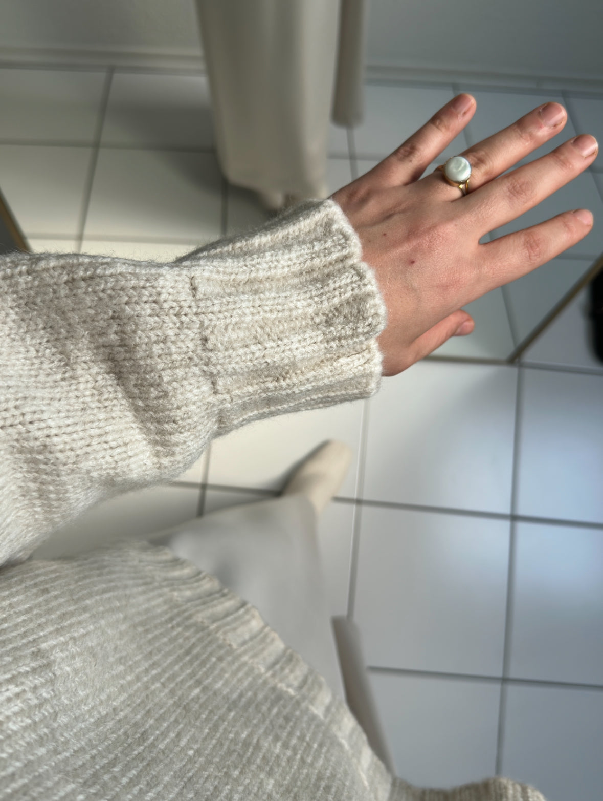 Cozy dicker Strickpullover - Beige