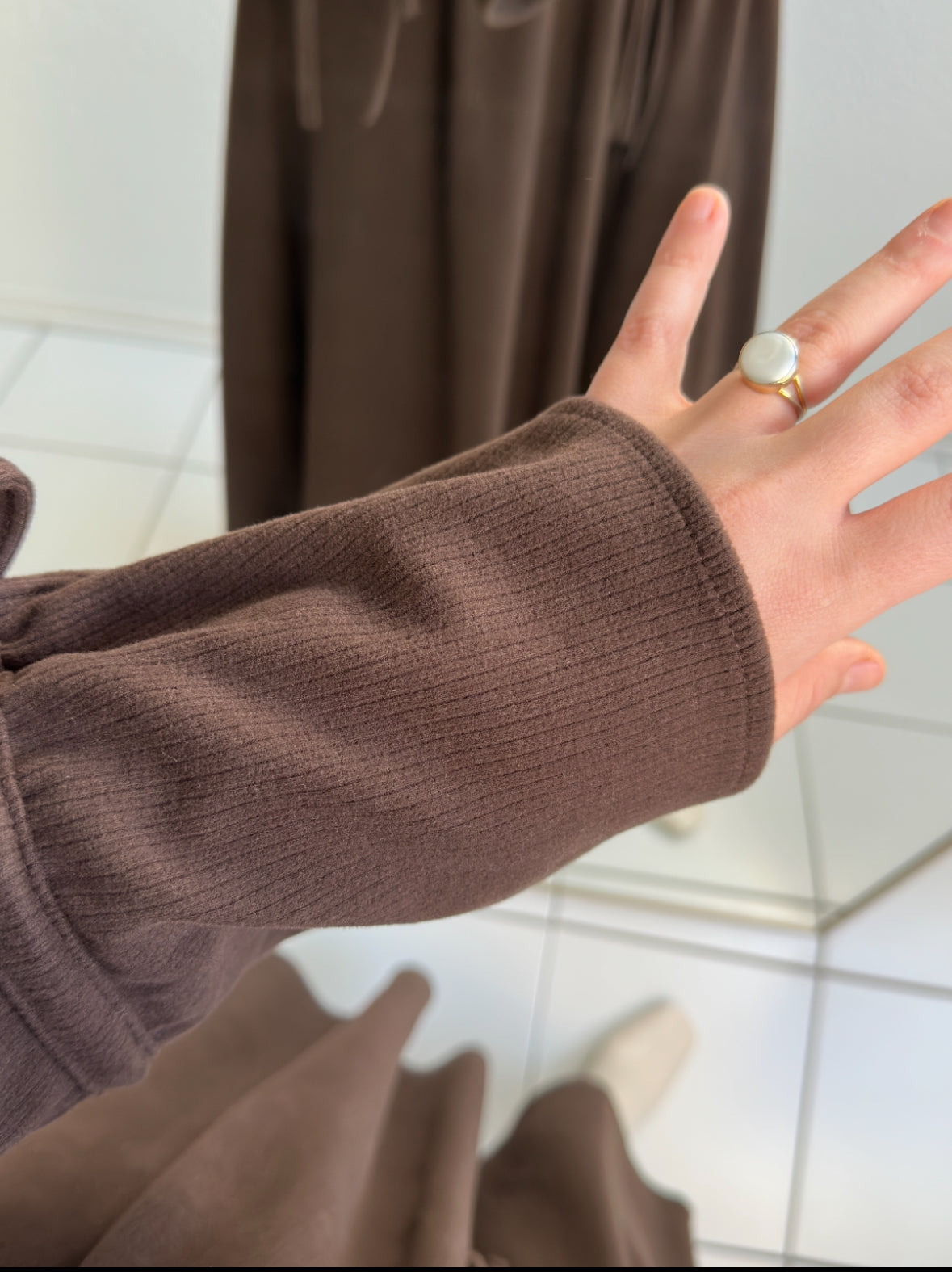 Veloura Kleid - Dunkelbraun