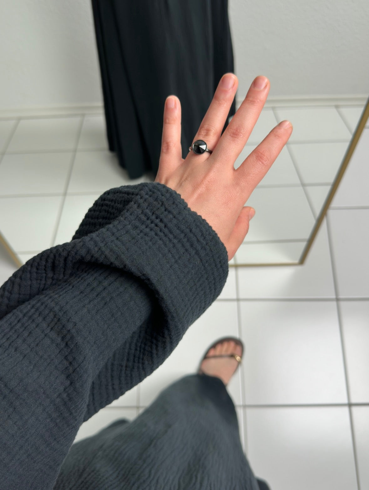 Musselin Alora Abaya - Schwarz