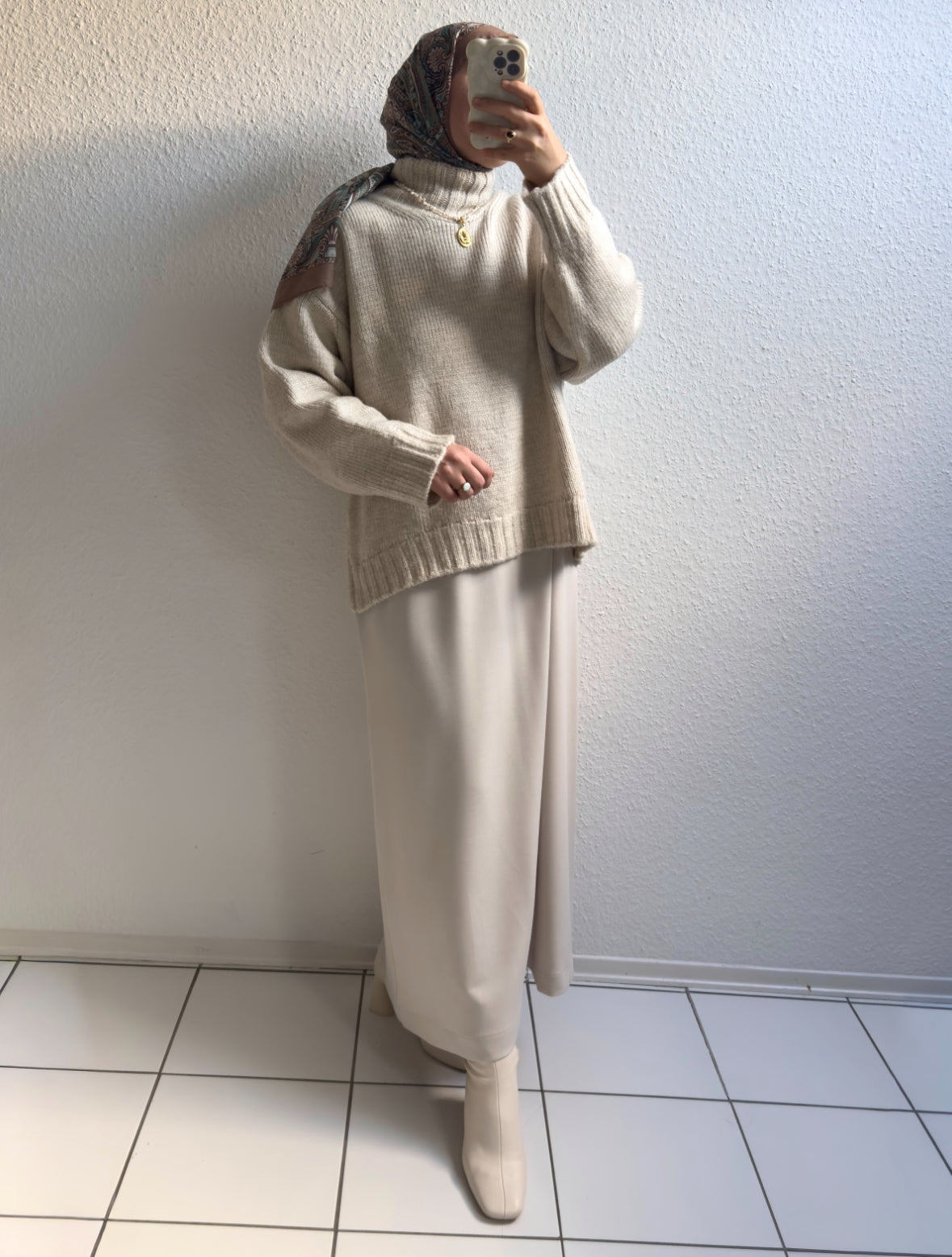 Cozy dicker Strickpullover - Beige