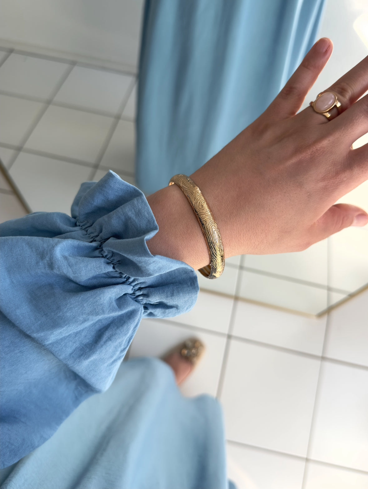 Lovely Pamuklu Elbise-Mavi(Lovely Pamuklu Kleid-Blau)