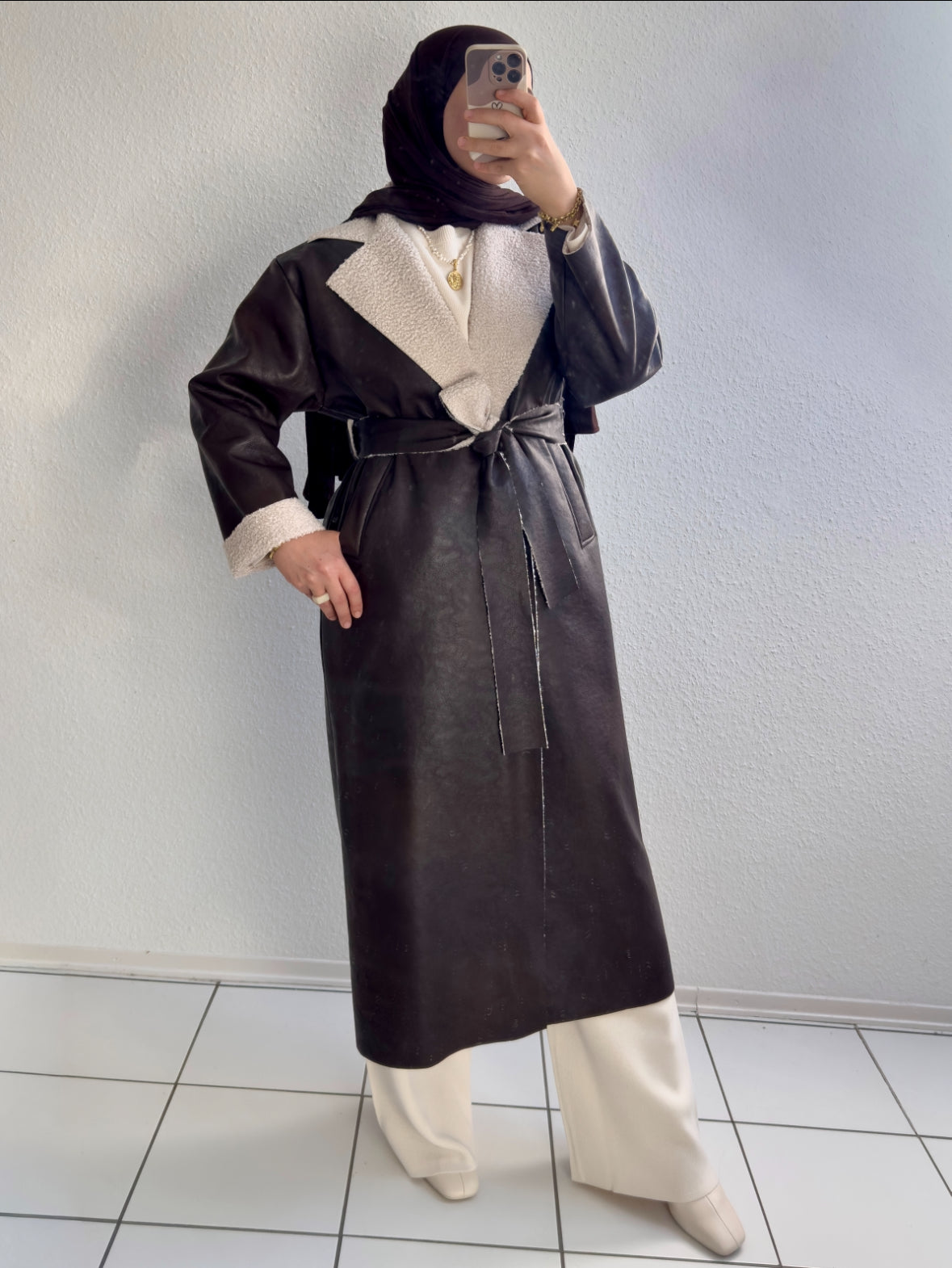 Armor Premium Leder&Teddy Mantel
