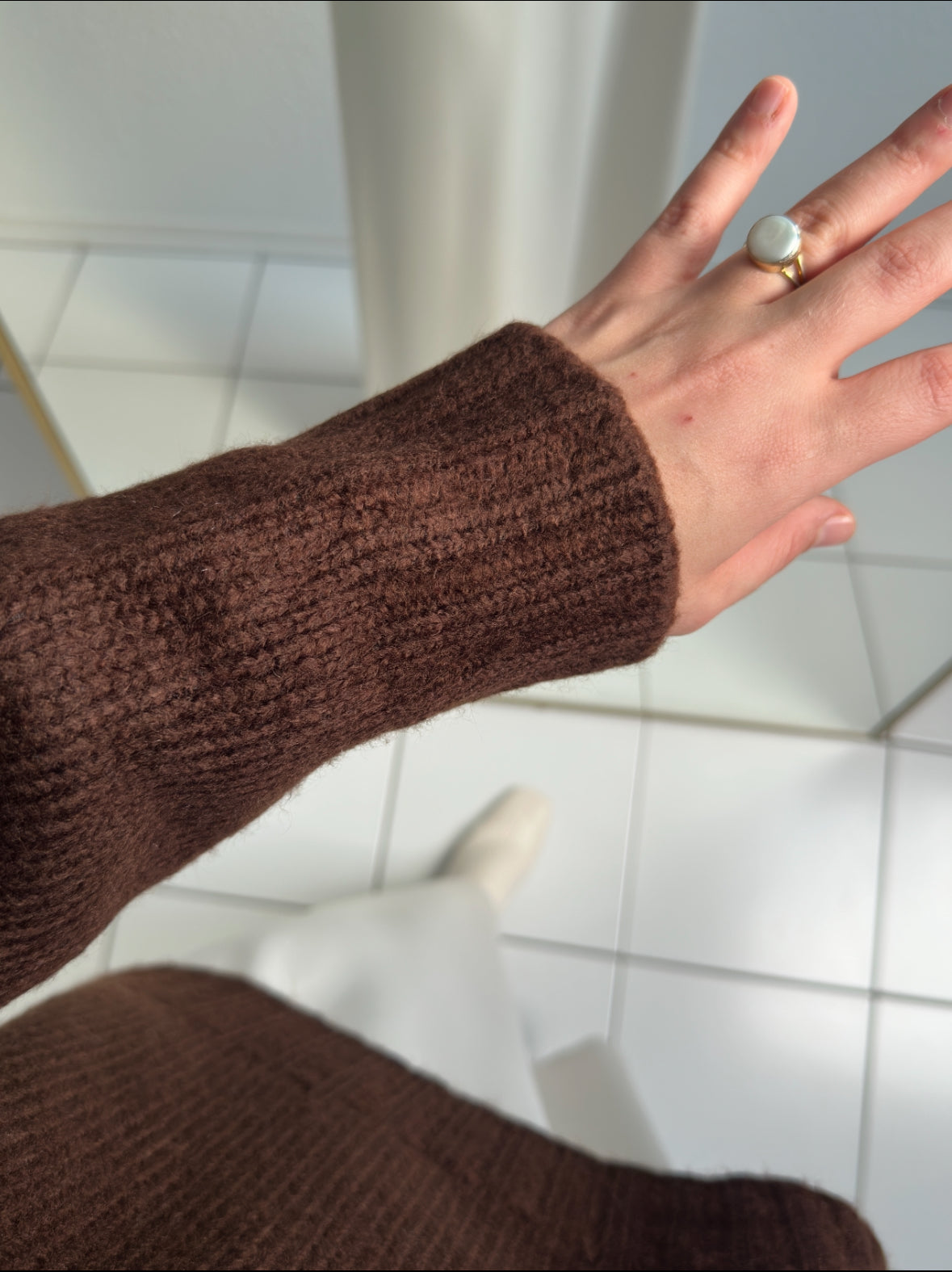 Cozy dicker Strickpullover - Braun