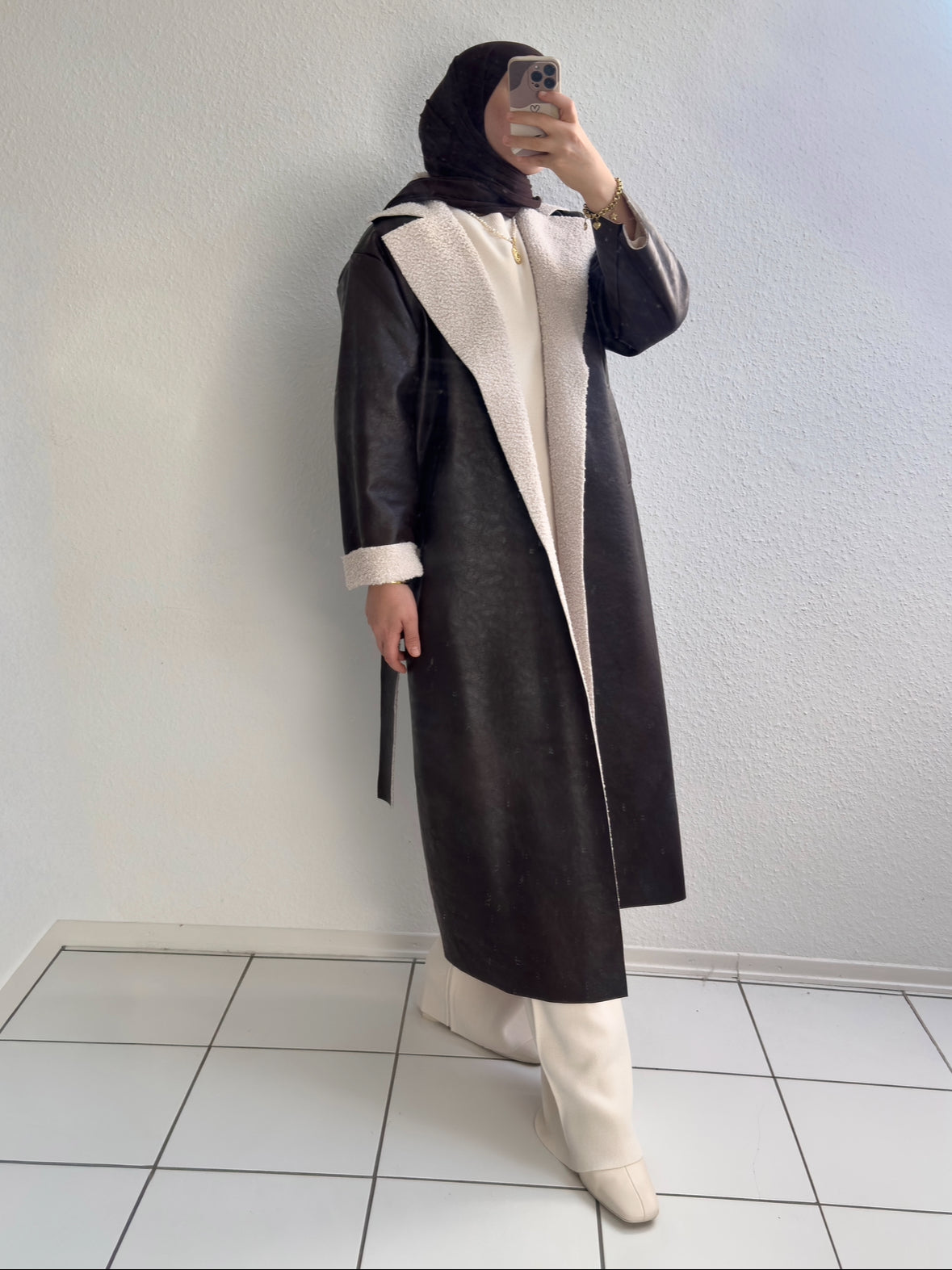 Armor Premium Leder&Teddy Mantel