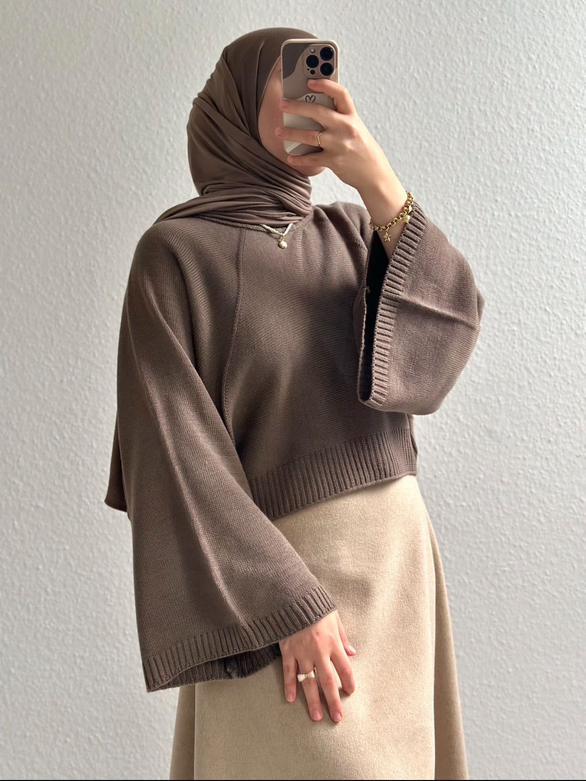 Fledermaus Pullover - Braun