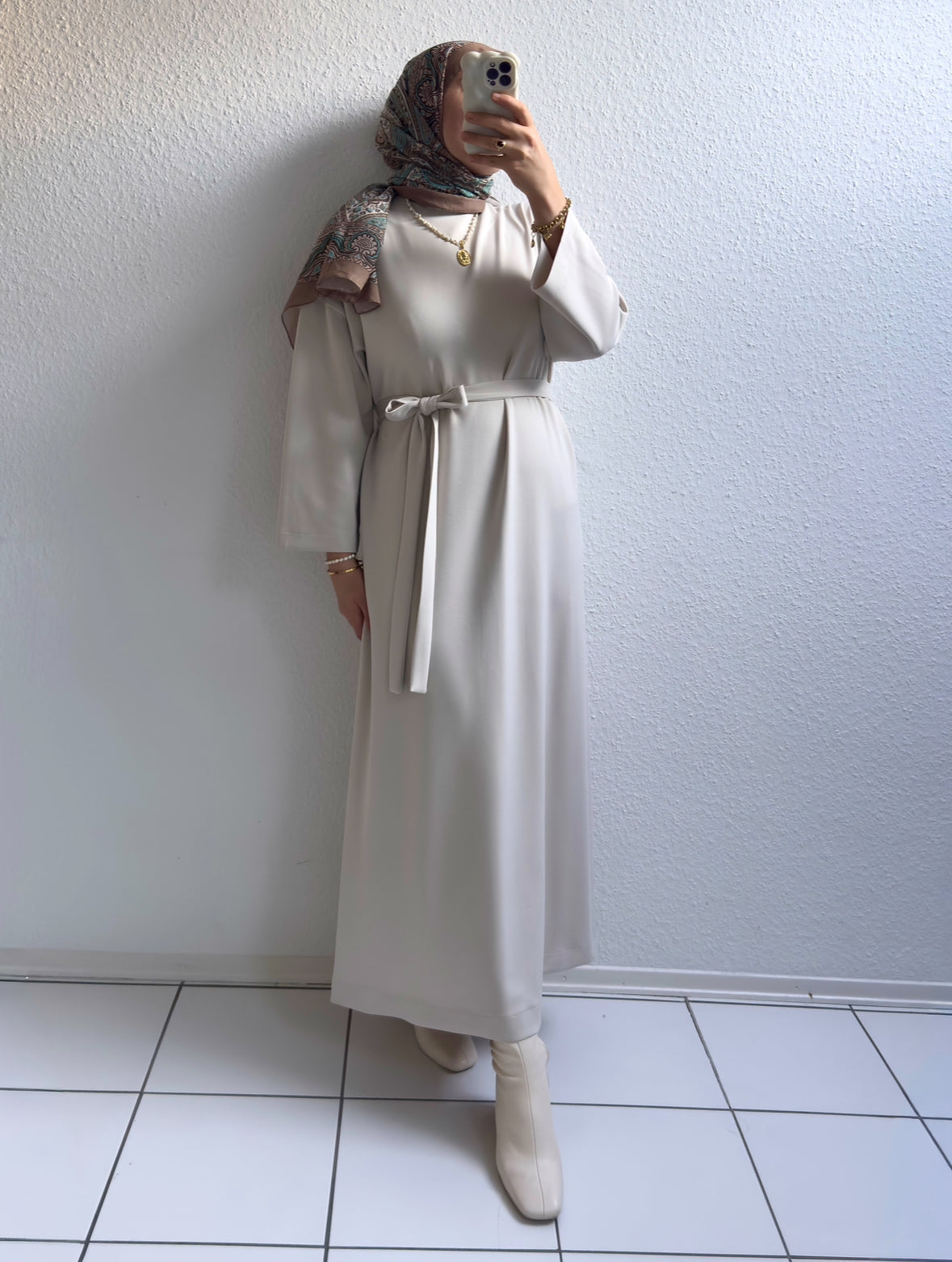 Modal Basic Kleid - Hellbeige