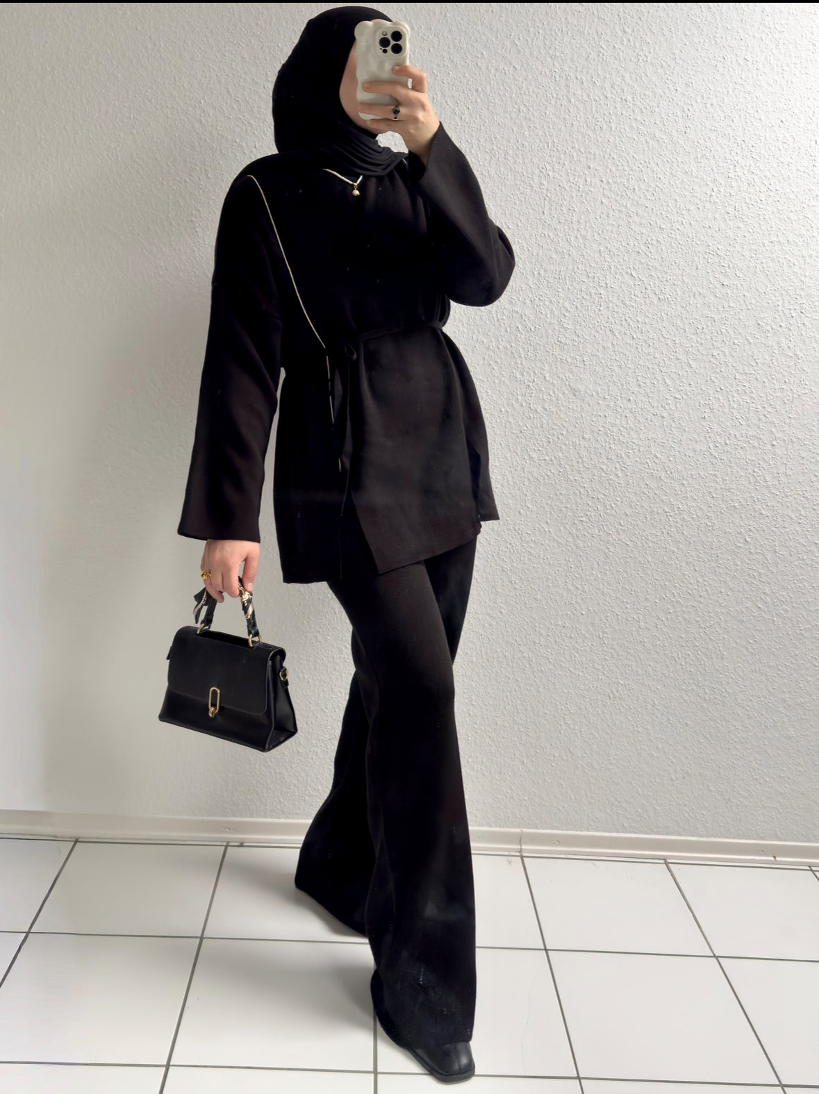 Soft Lines Strick Zweiteiler - Schwarz
