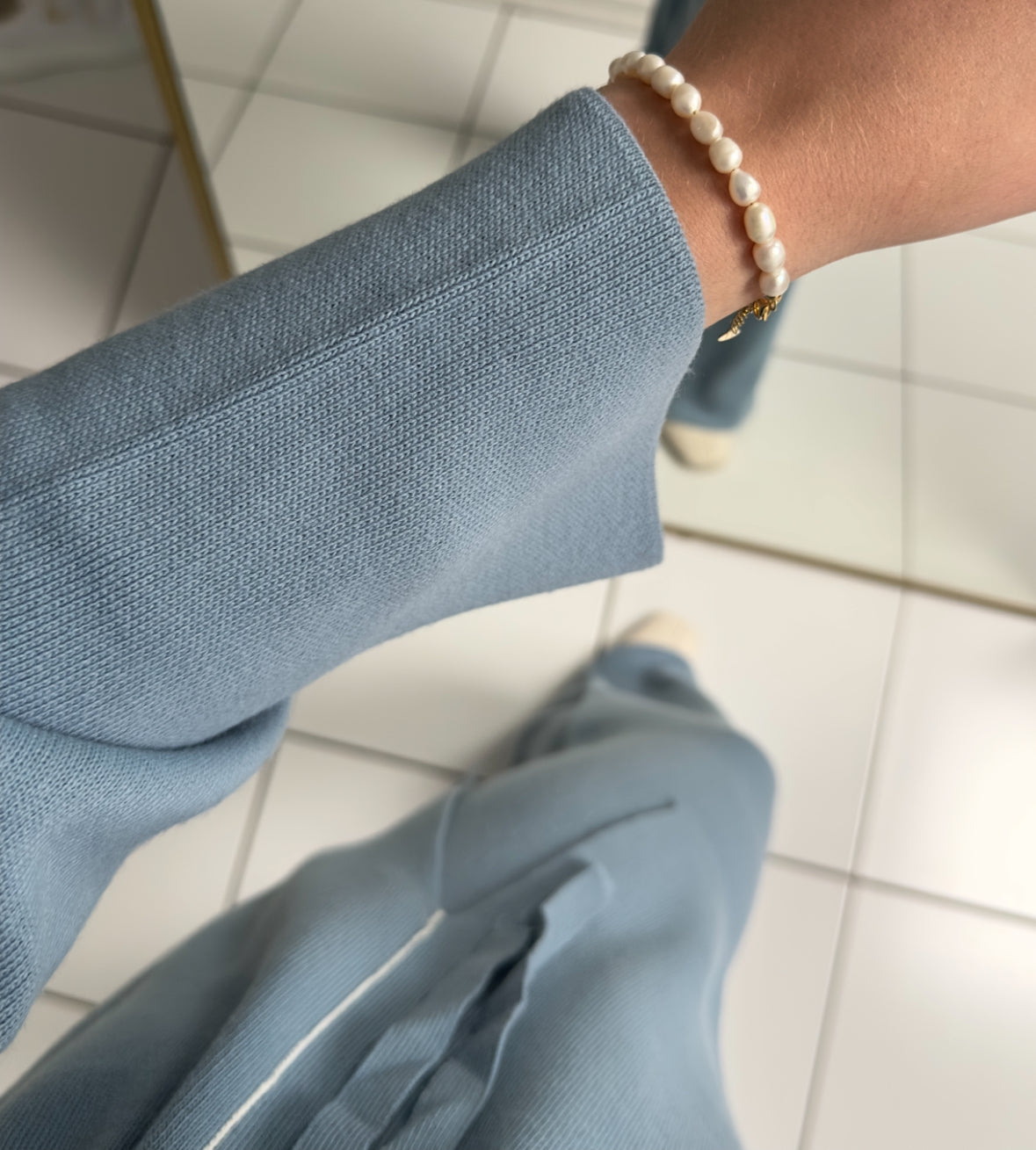Soft Lines Strick Zweiteiler - Babyblau