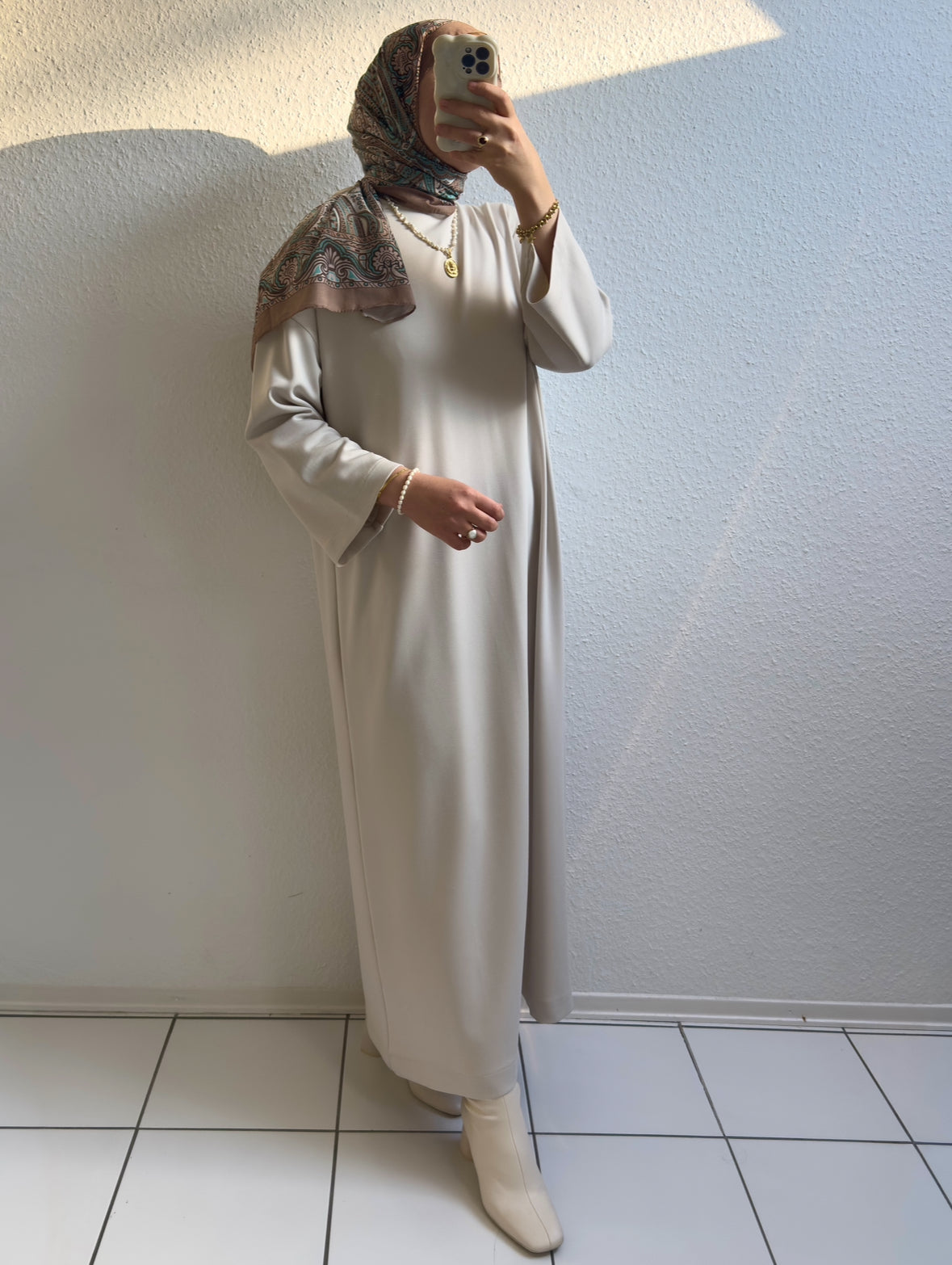 Modal Basic Kleid - Hellbeige