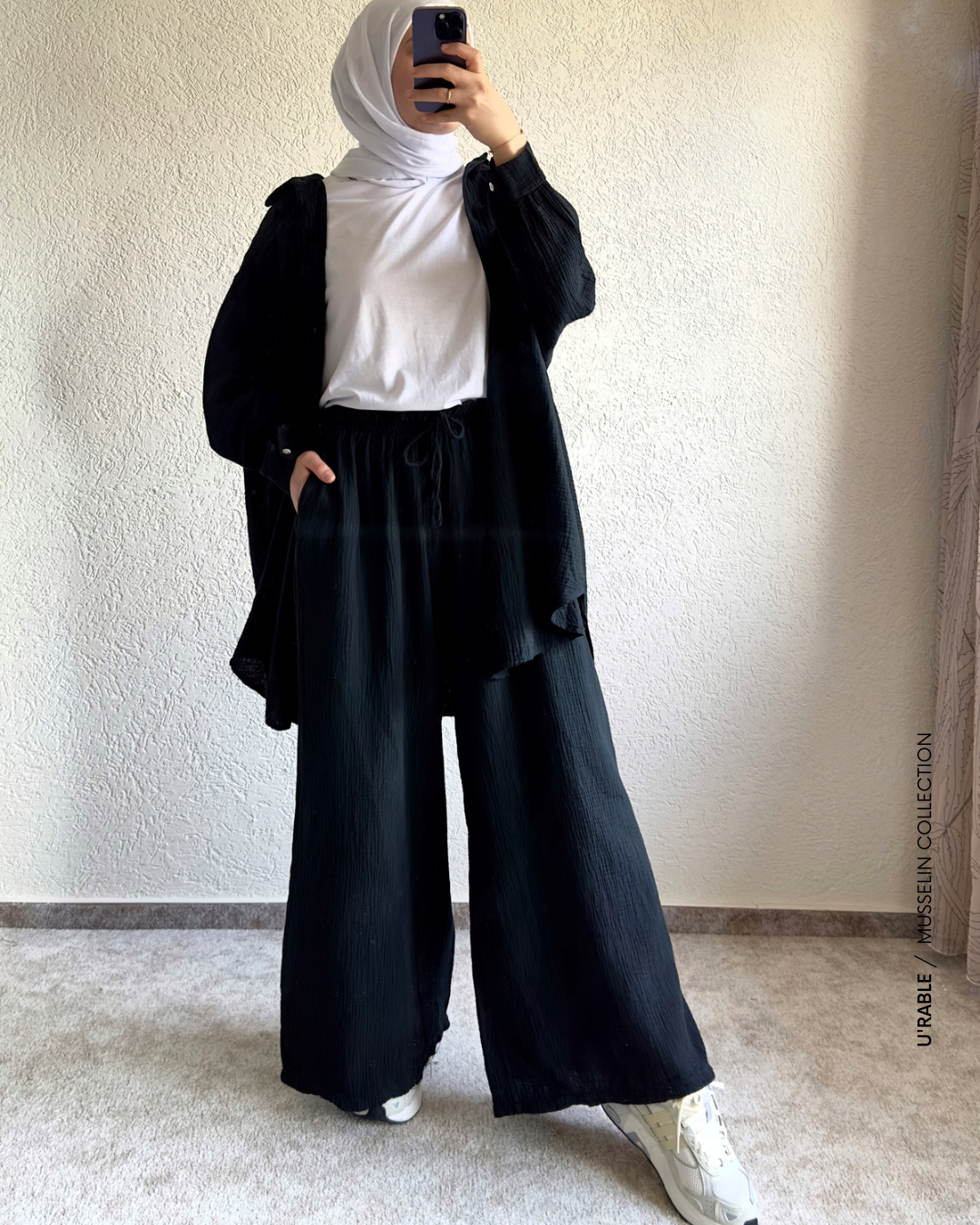 Weite Musselin Hose