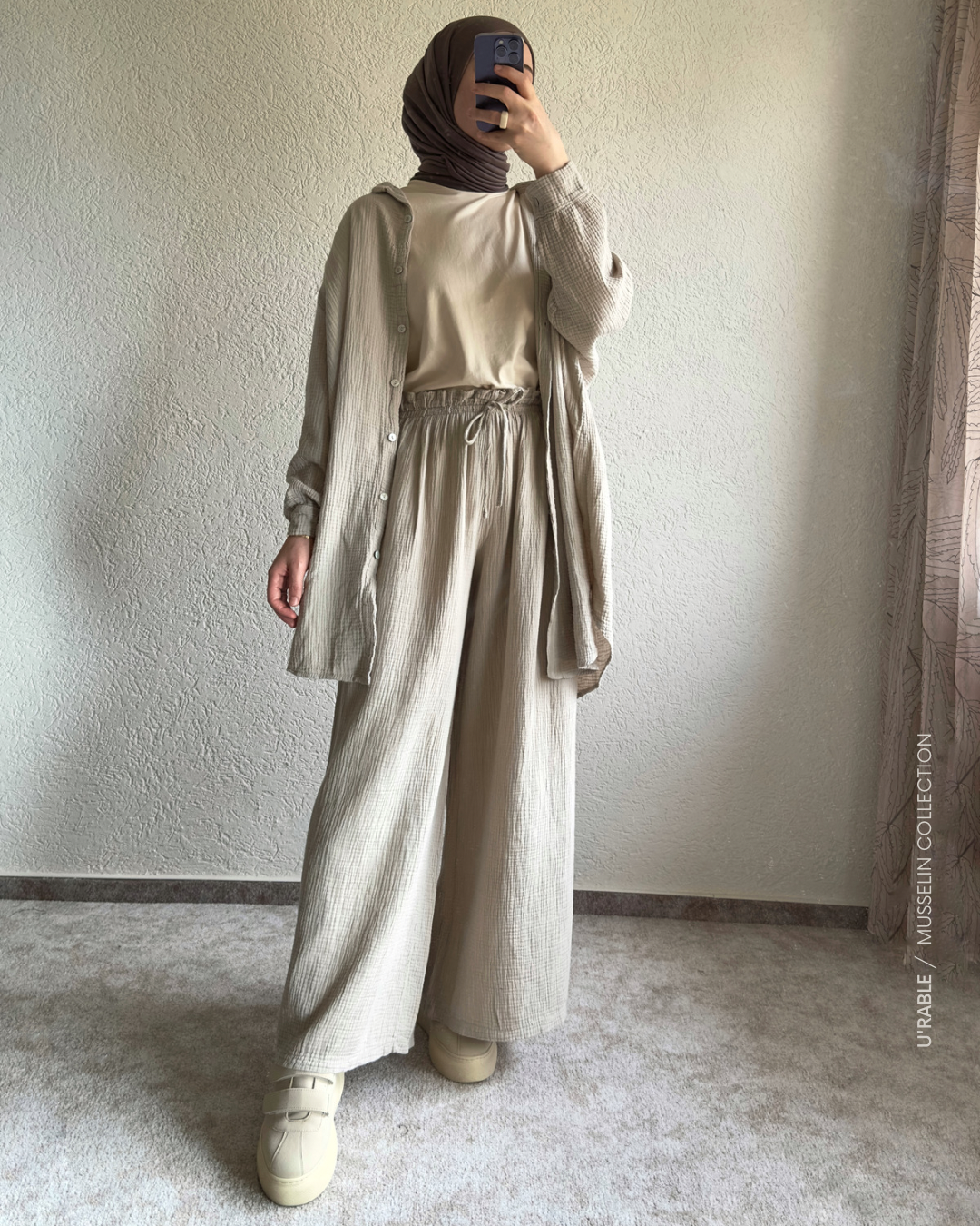 Weite Musselin Hose