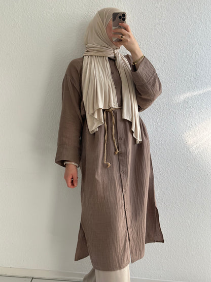 Soft Langes Hemd - Taupe