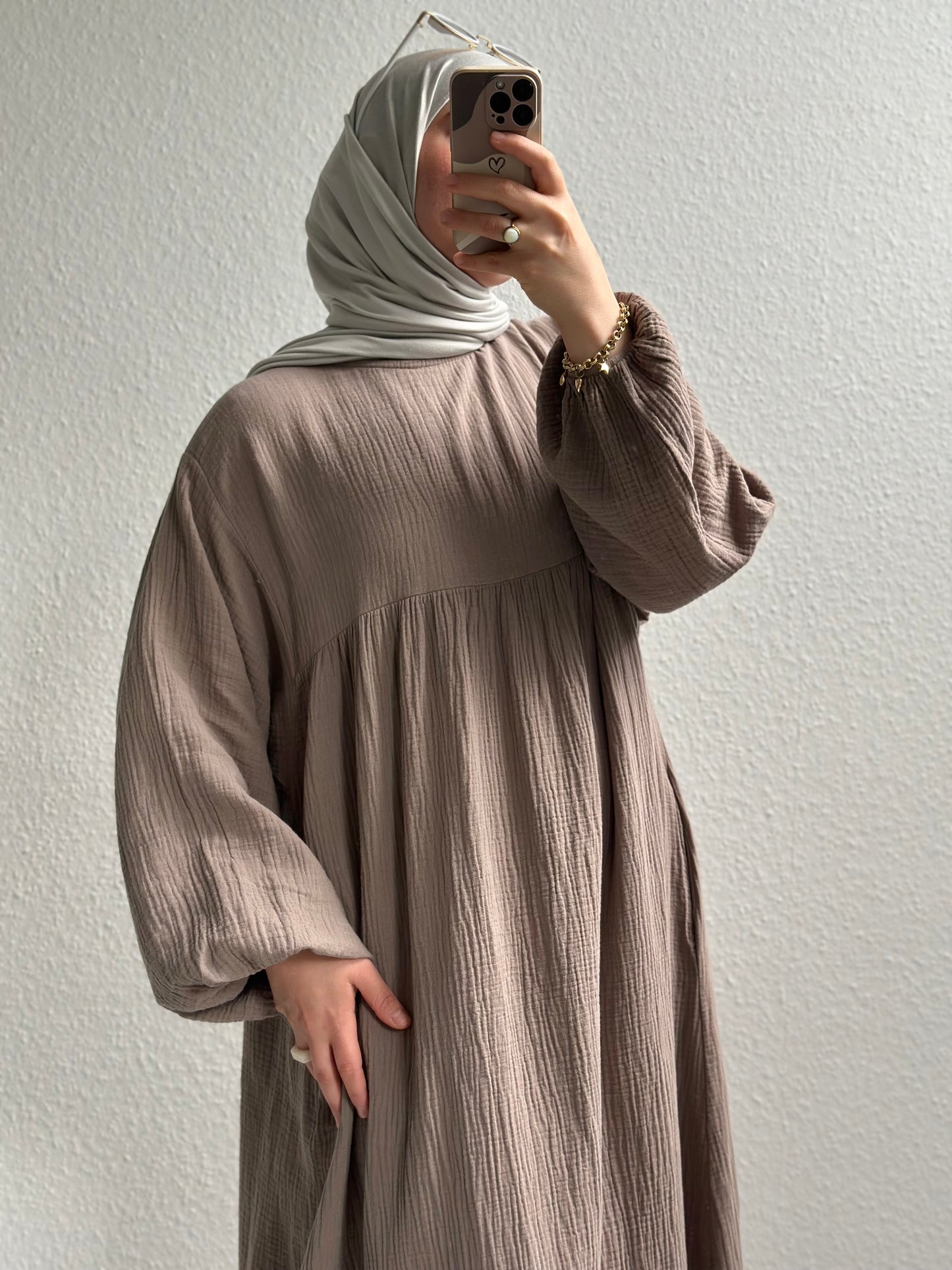 Musselin Belle Abaya - Taupe