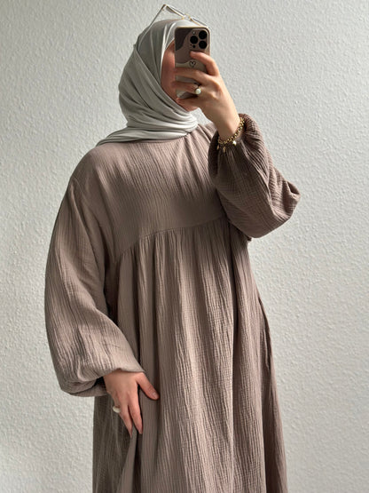 Musselin Belle Abaya - Taupe