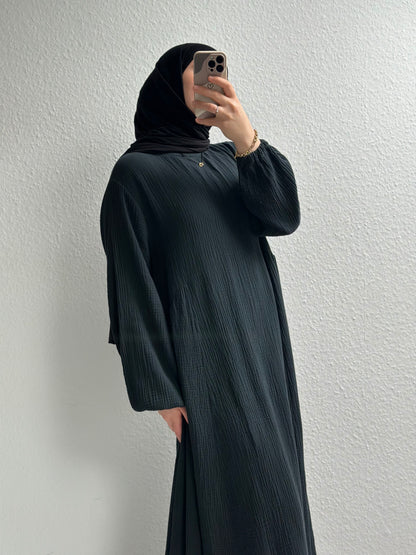 Musselin Alora Abaya - Schwarz