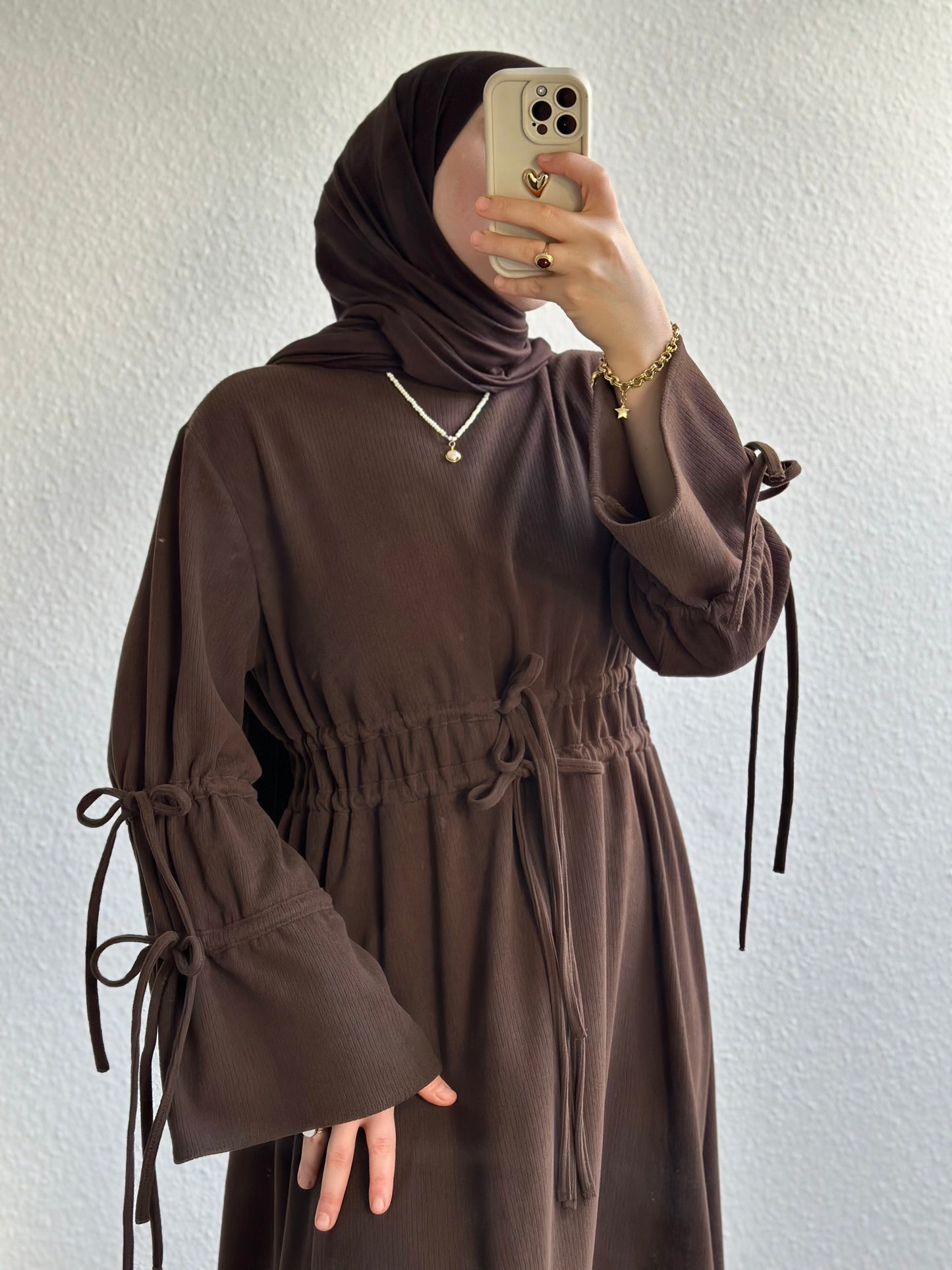 Veloura Kleid - Dunkelbraun