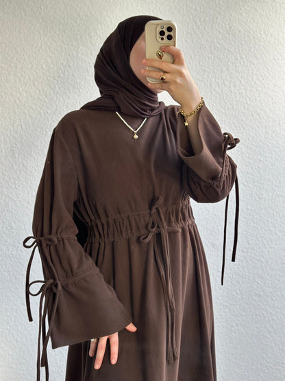Veloura Kleid - Dunkelbraun