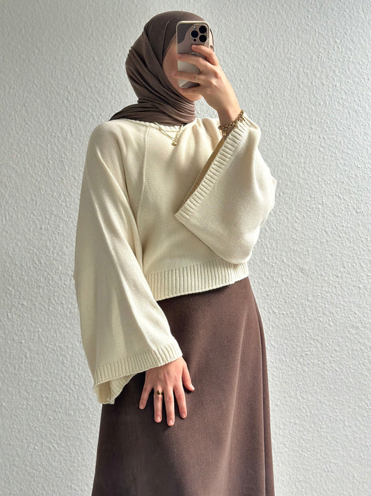 Fledermaus Pullover - Beige