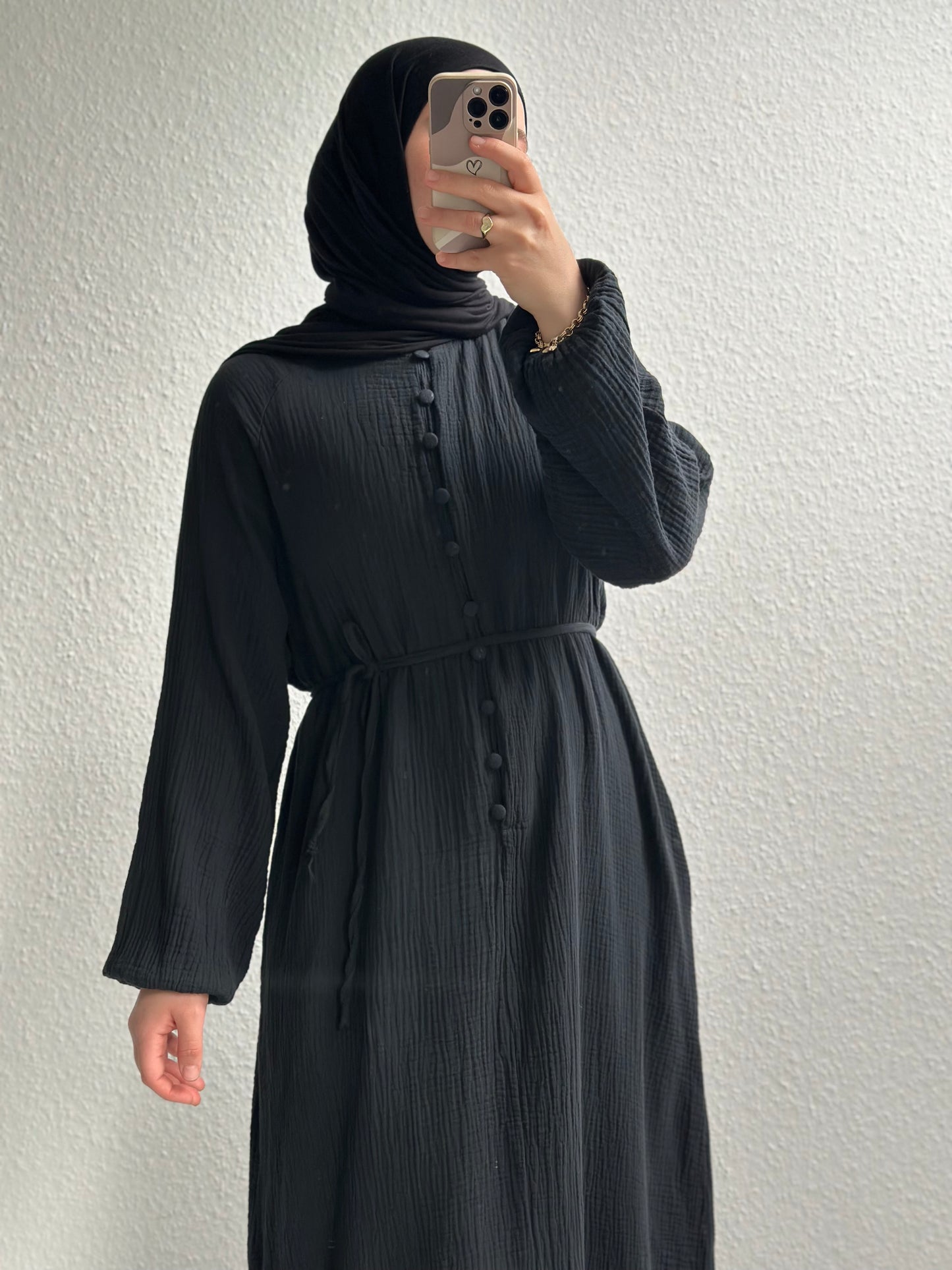 Musselin Sorel Kleid - Schwarz