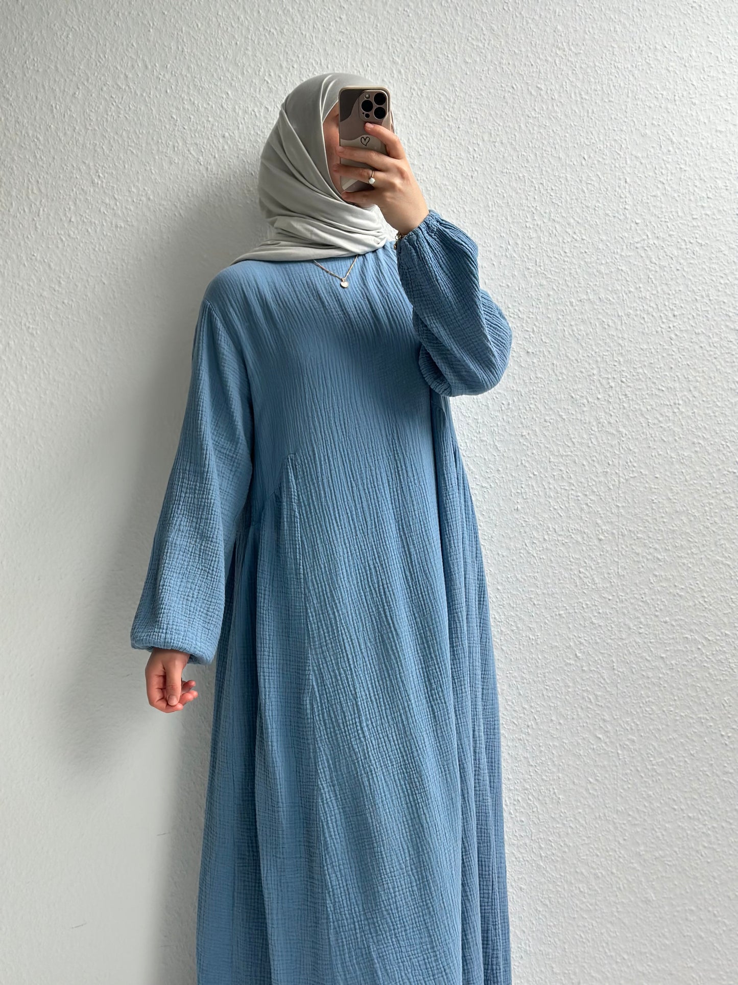 Musselin Alora Abaya - Blau