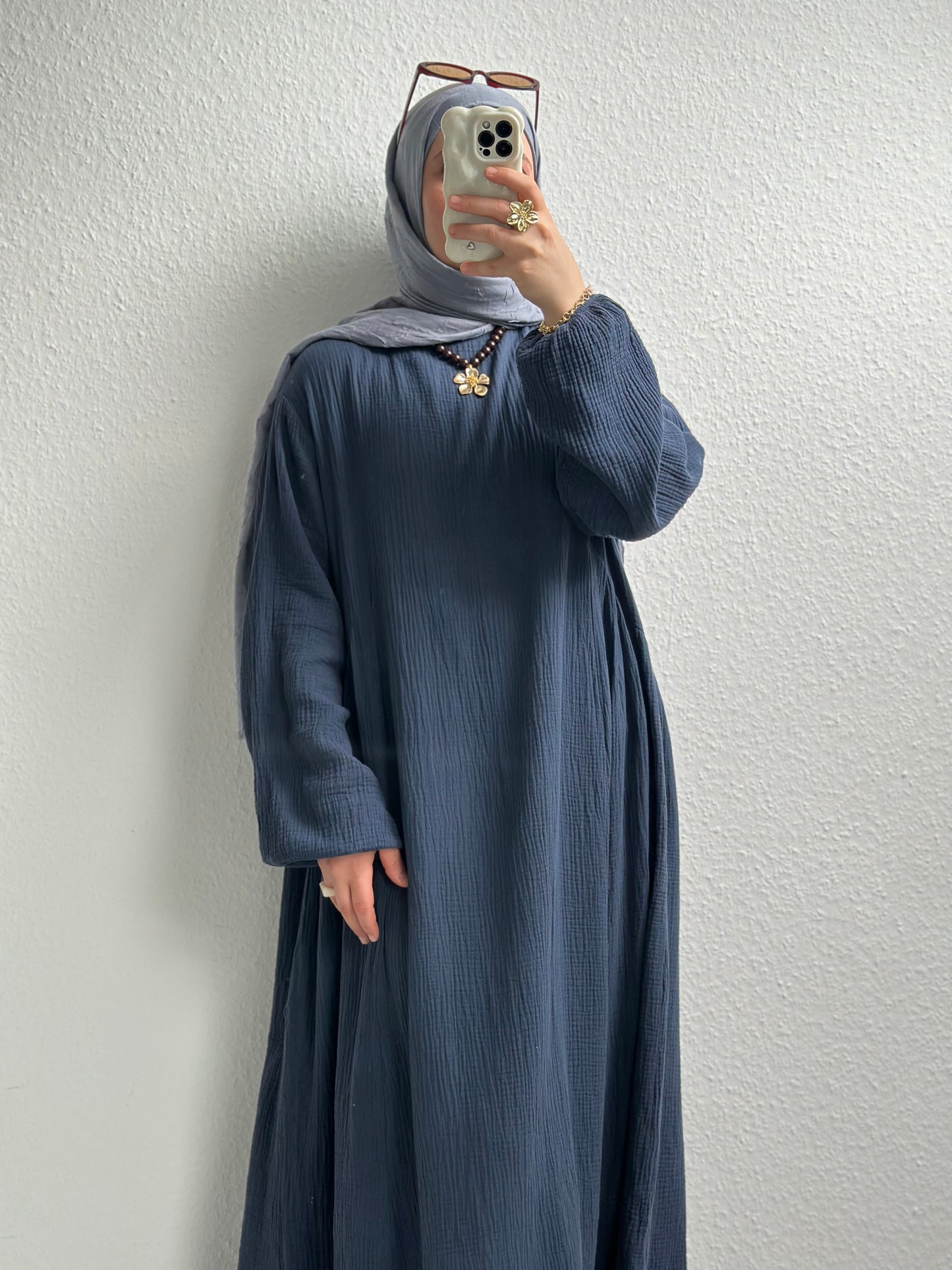 Musselin Alora Abaya - Dunkelbraun